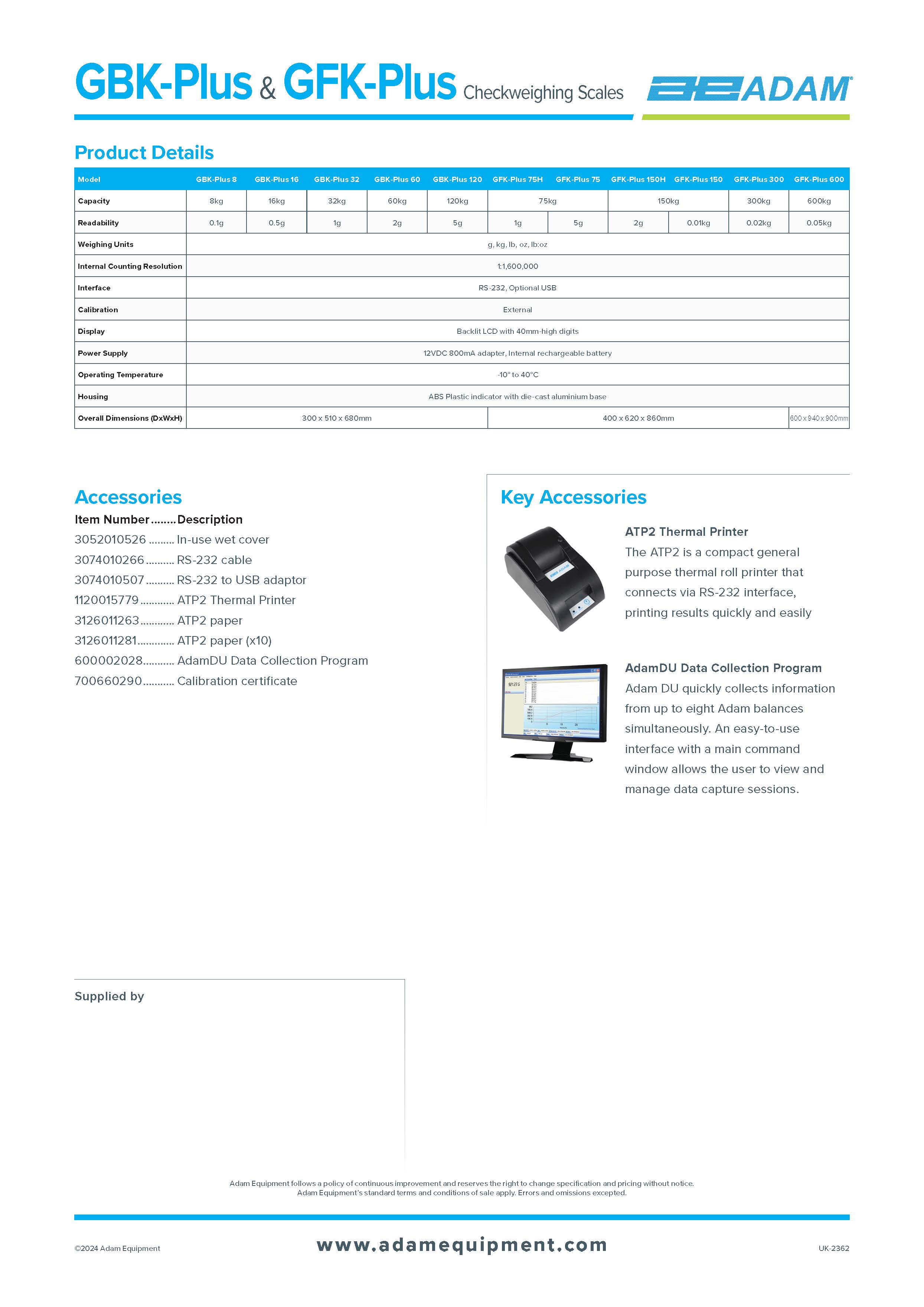 GBK-Plus & GFK-Plus Checkweighing Scales