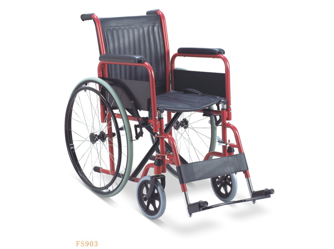 Wheelchair – Steel/PVC – Detachable Arm & Foot Rest