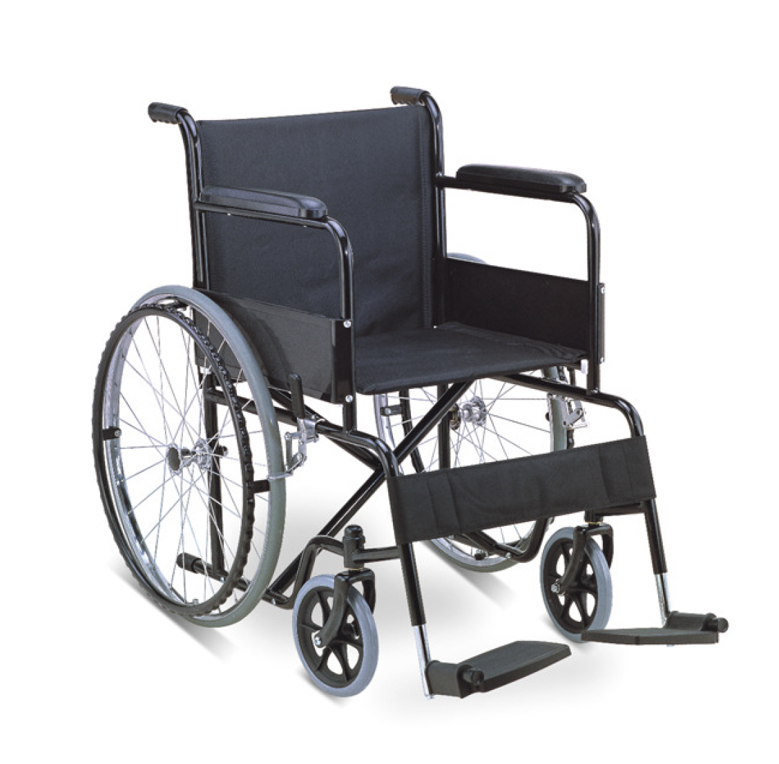Wheelchair – Steel/Nylon – Fixed Arm & Foot Rest