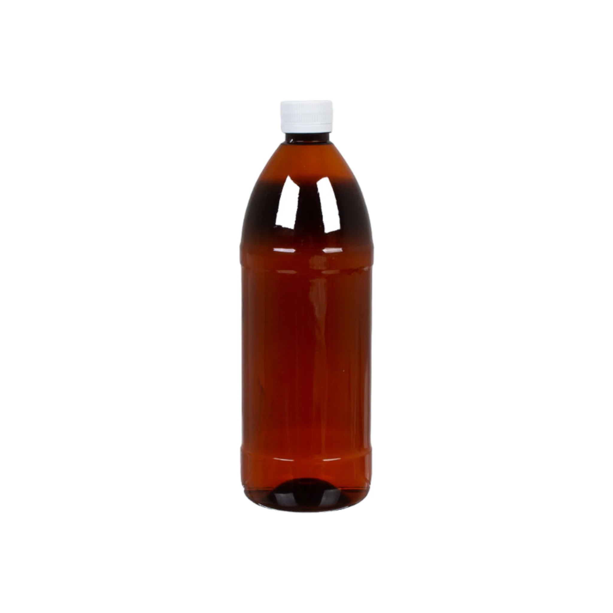 Amber PET Bottles with White Cap