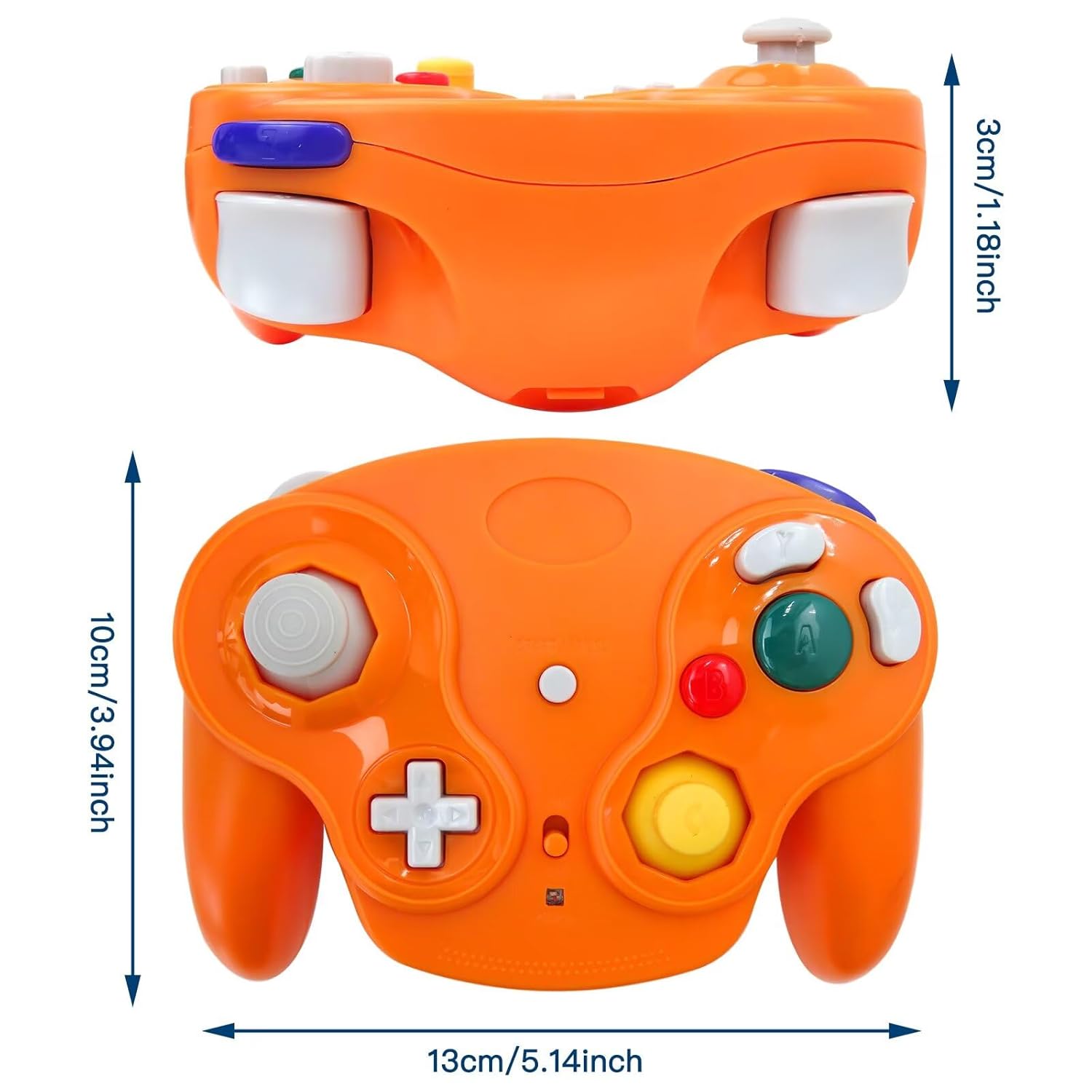 Wireless Orange GameCube Controller + Adapter Wavebird for Nintendo GameCube NGC GC