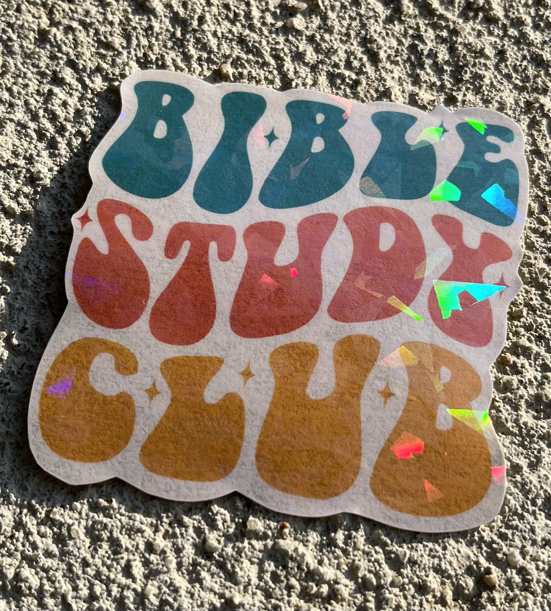 Bible Study Club Holographic Christian Sticker