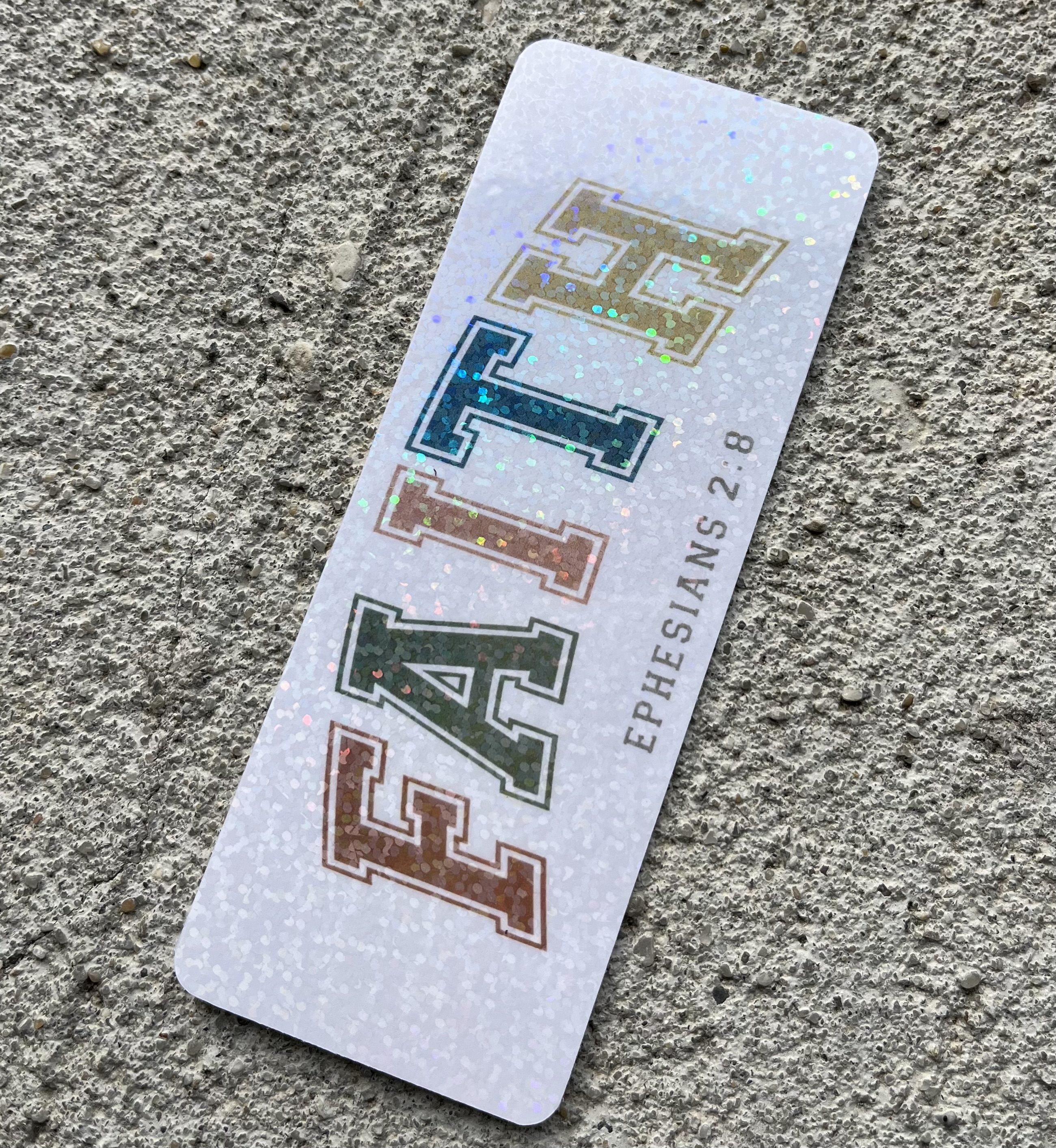 Faith Ephesians 2:8 Holographic Christian Bookmark