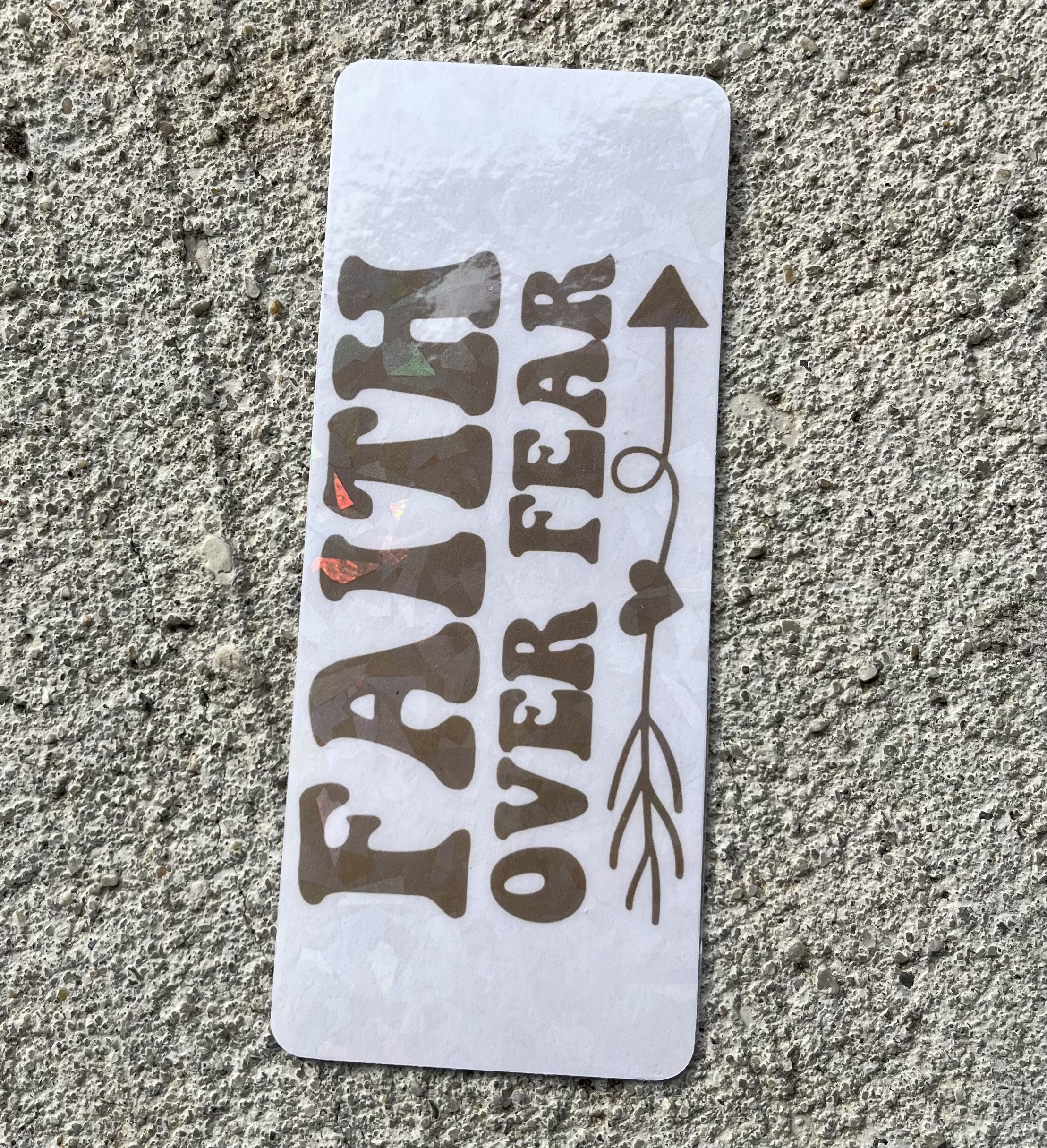 Faith Over Fear Holographic Christian Bookmark