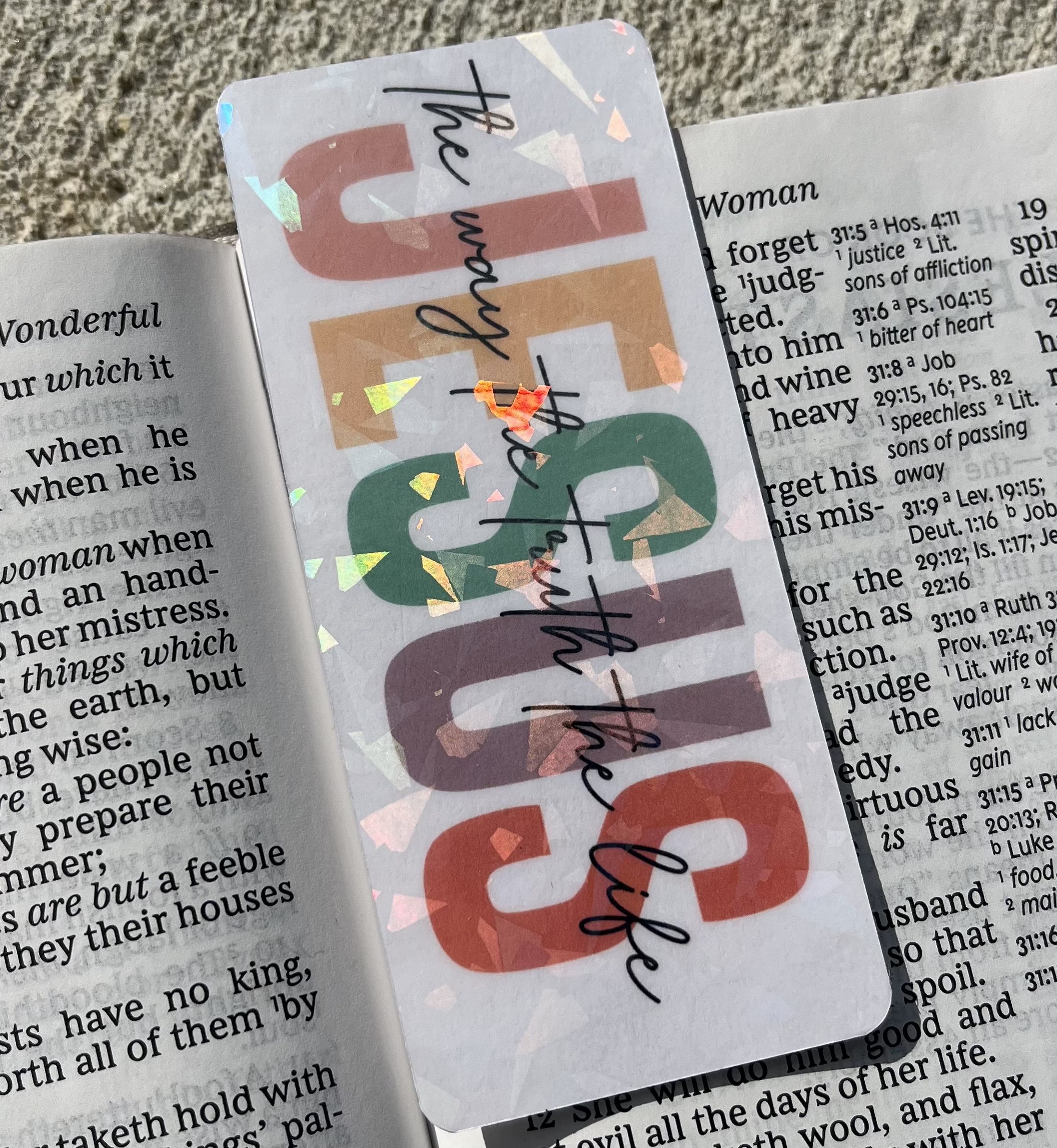 Jesus The Way The Truth The Life Holographic Christian Bookmark