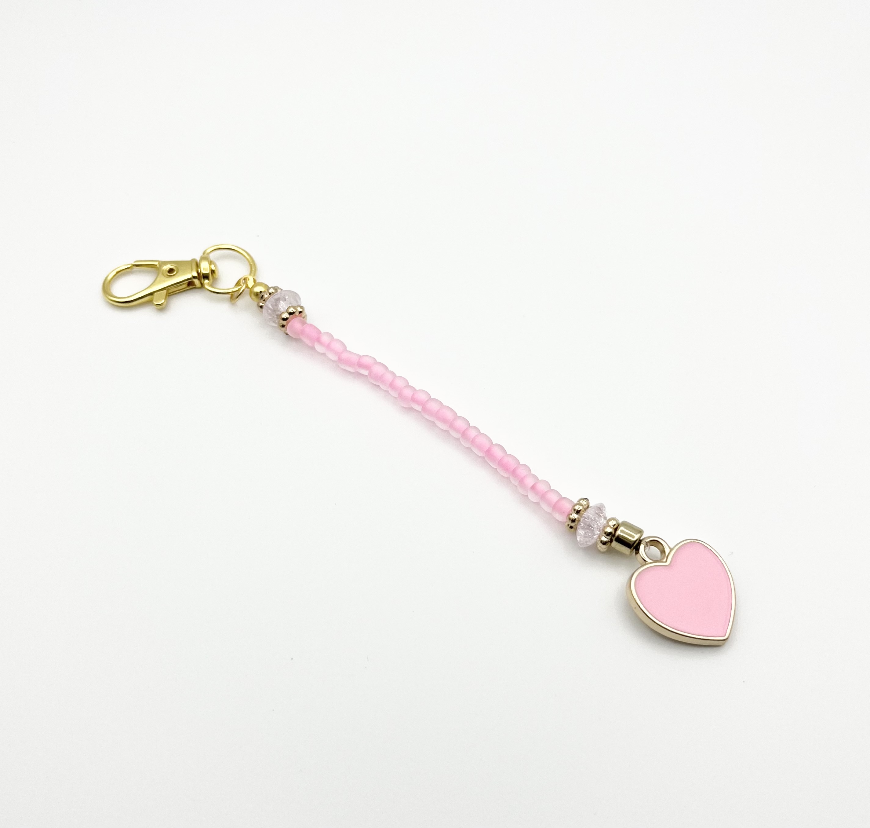 Soft Pink Heart Keyring Charm