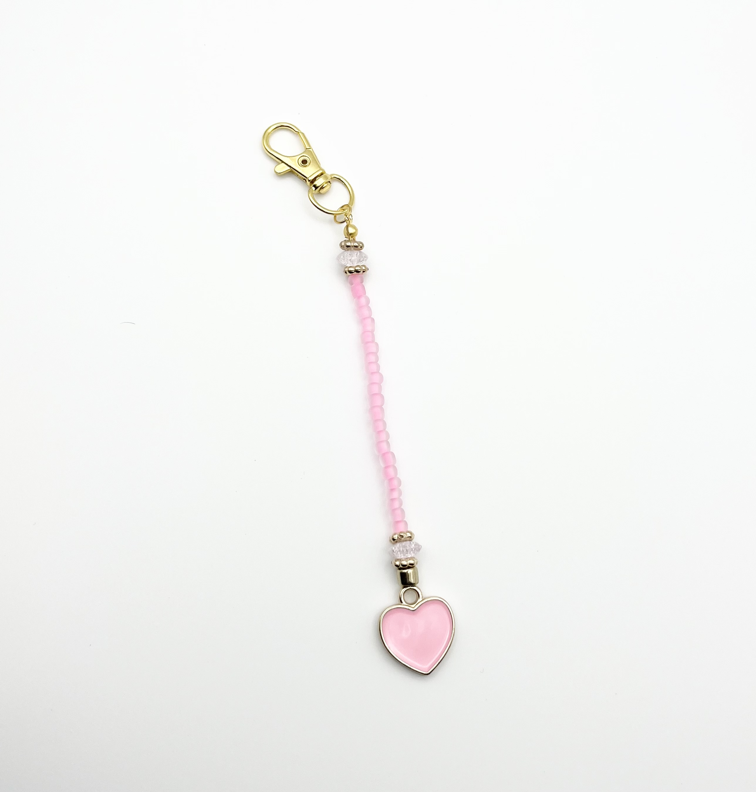 Soft Pink Heart Keyring Charm