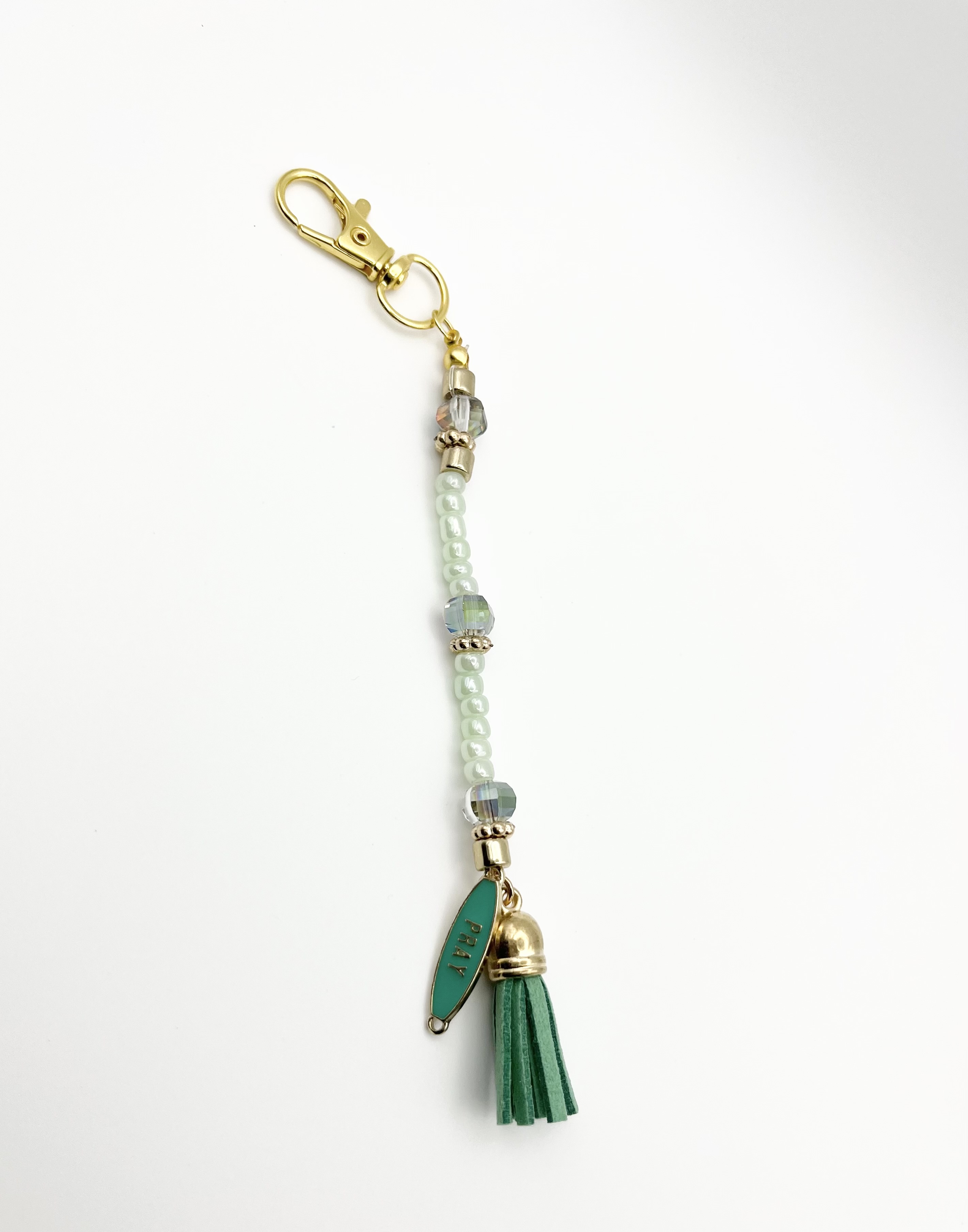 Green Pray Key Ring Charm