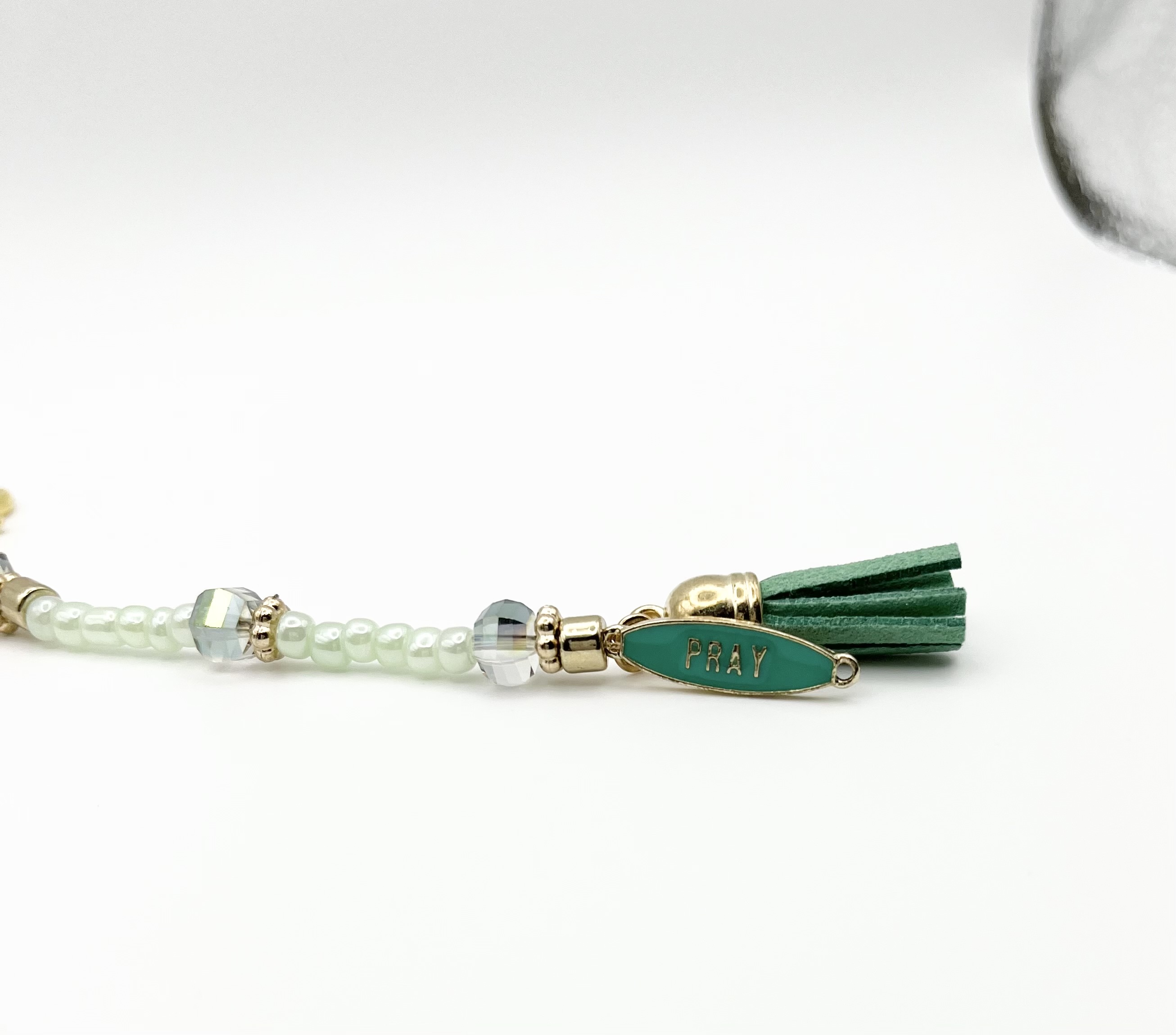 Green Pray Key Ring Charm