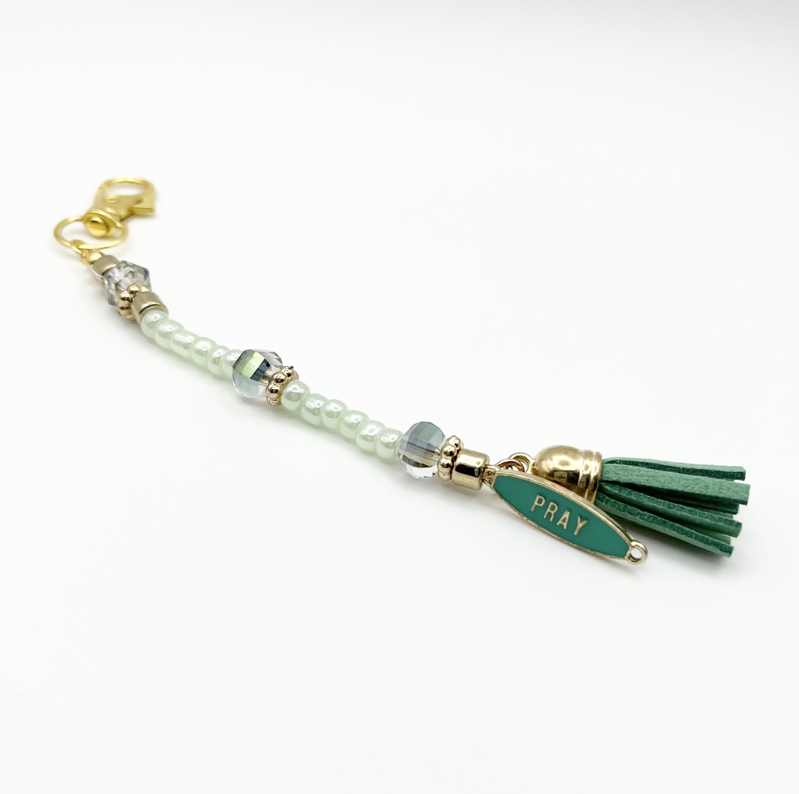 Green Pray Key Ring Charm