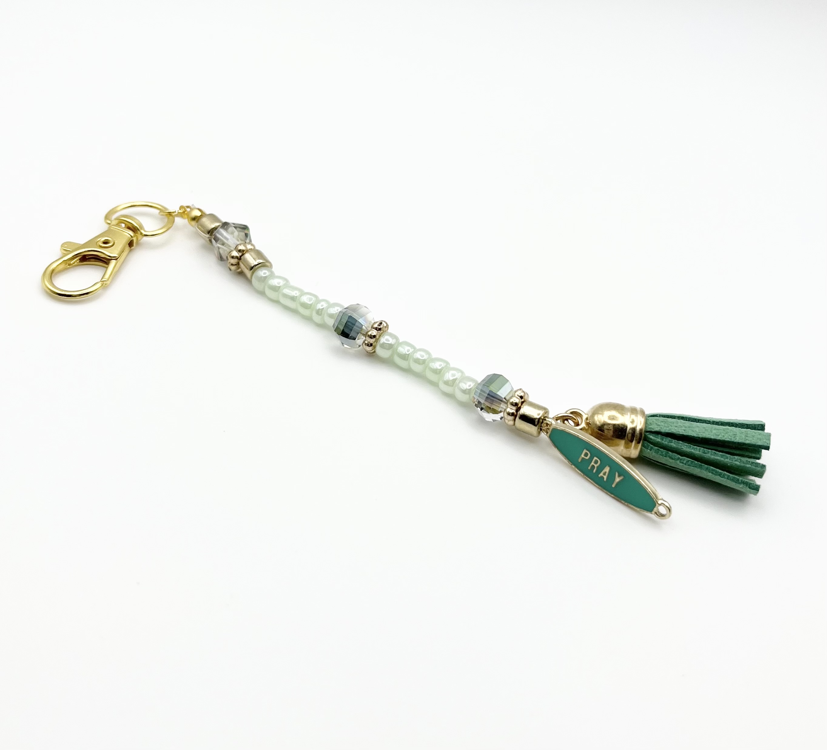 Green Pray Key Ring Charm