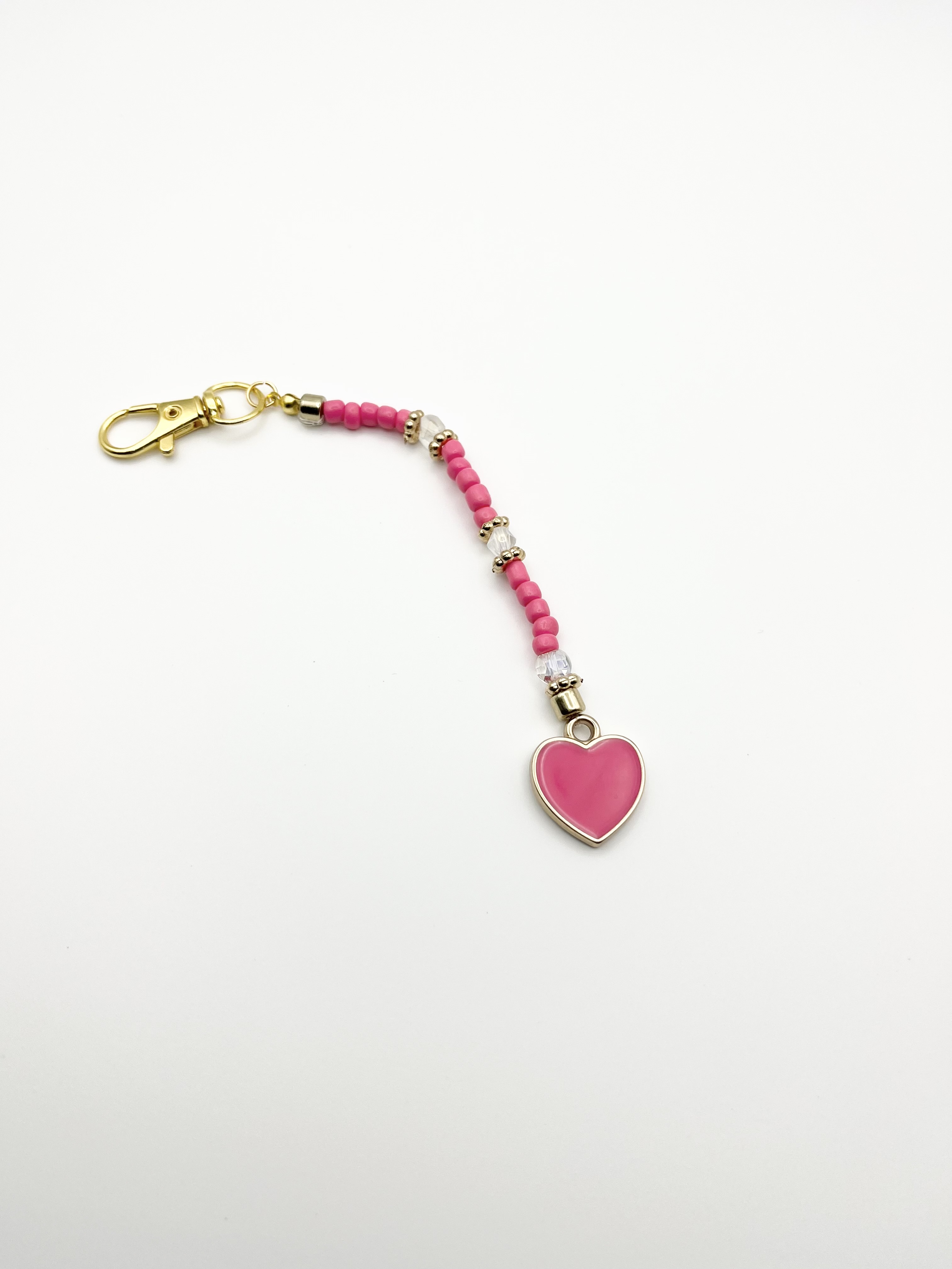 Pink Heart Keyring Charm