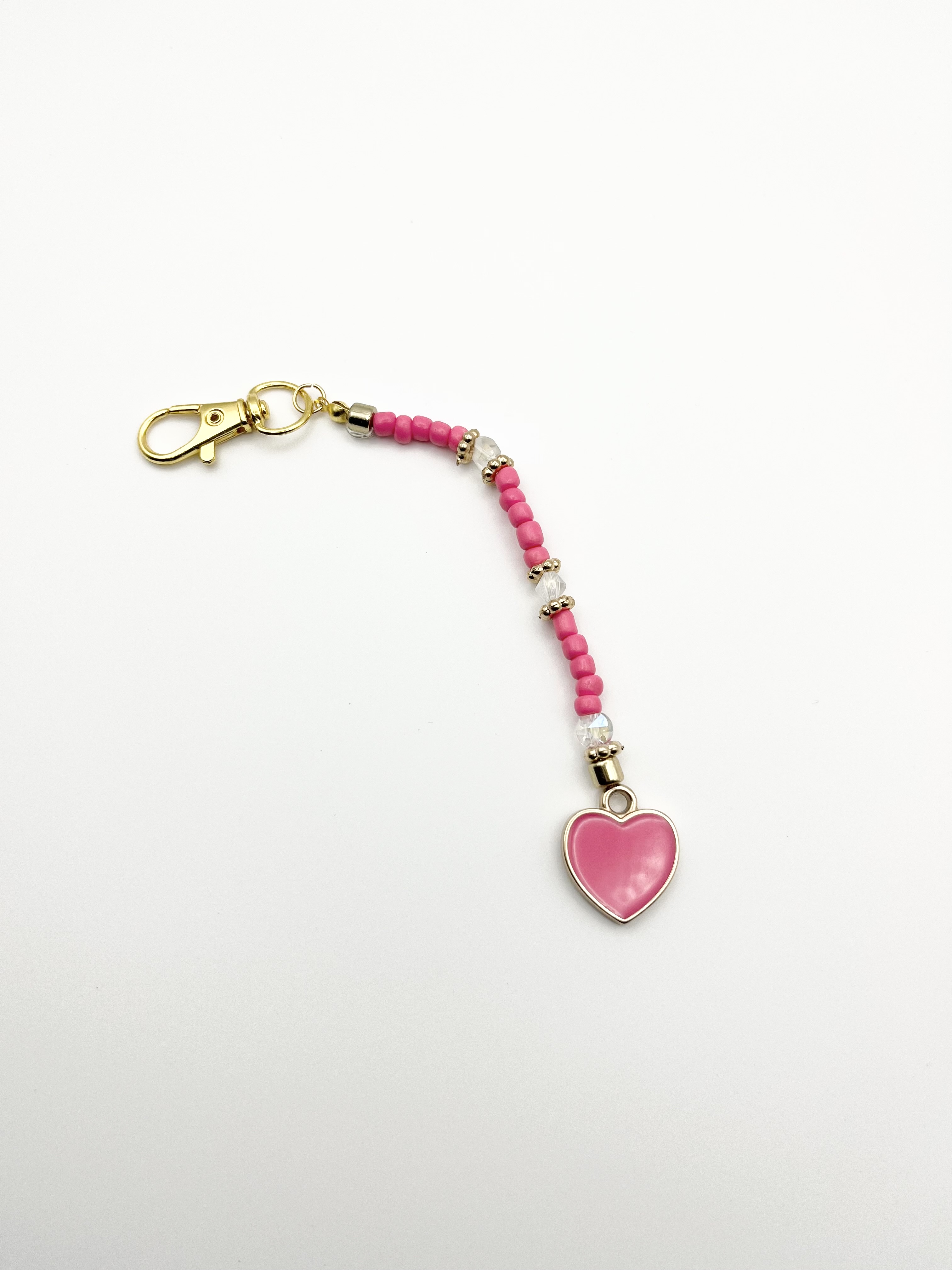 Pink Heart Keyring Charm