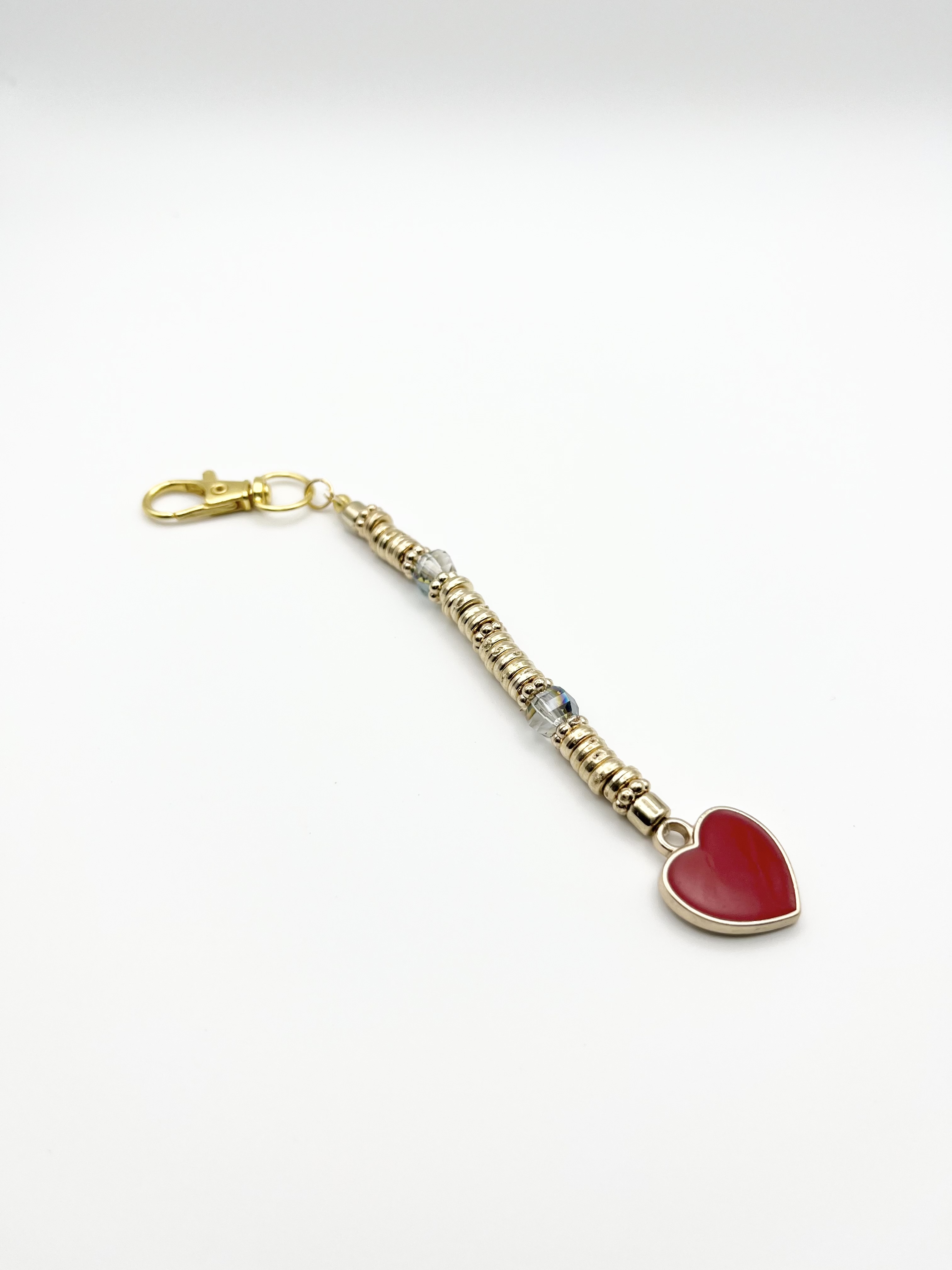 Red Heart Keyring Charm