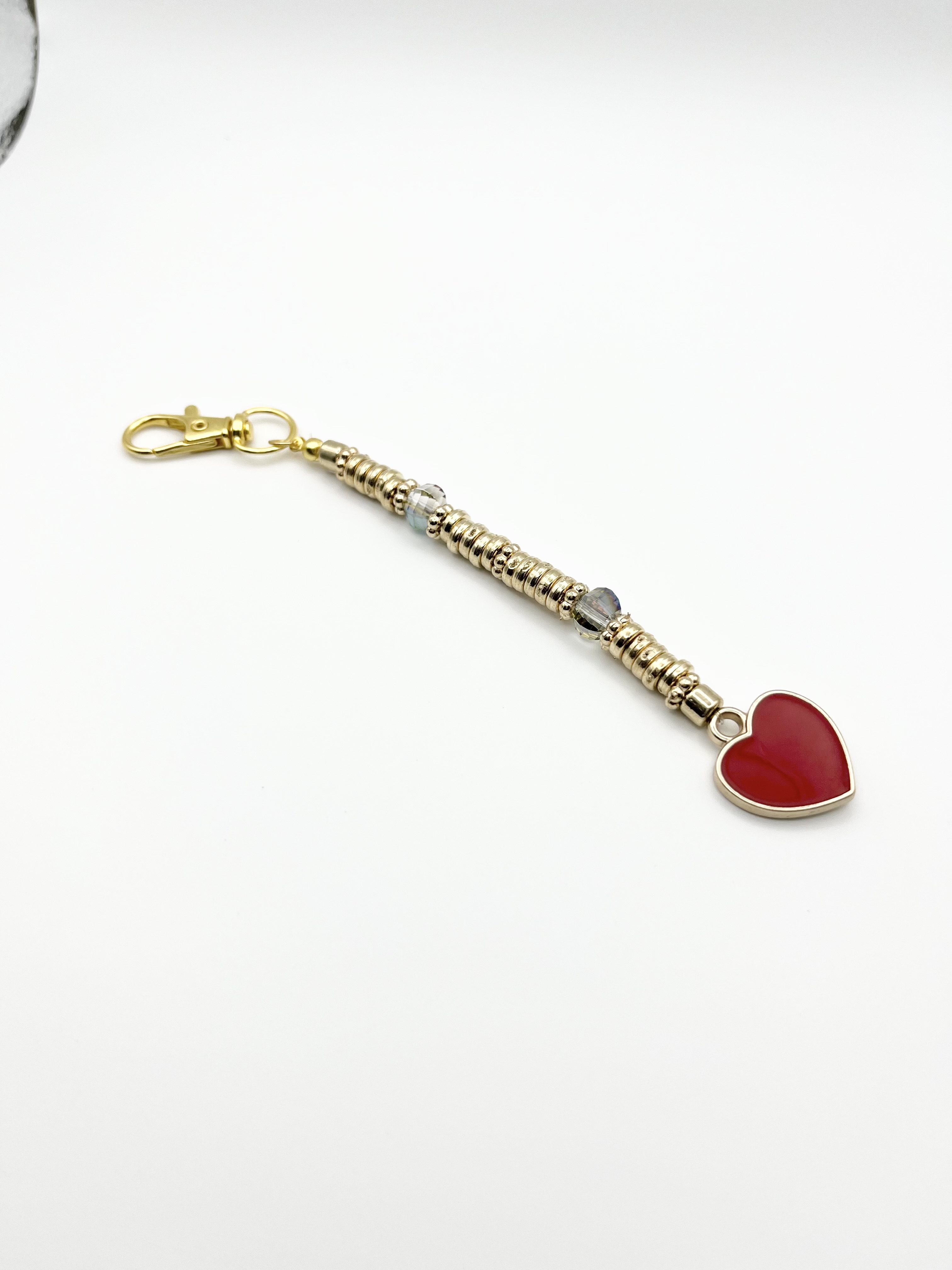 Red Heart Keyring Charm