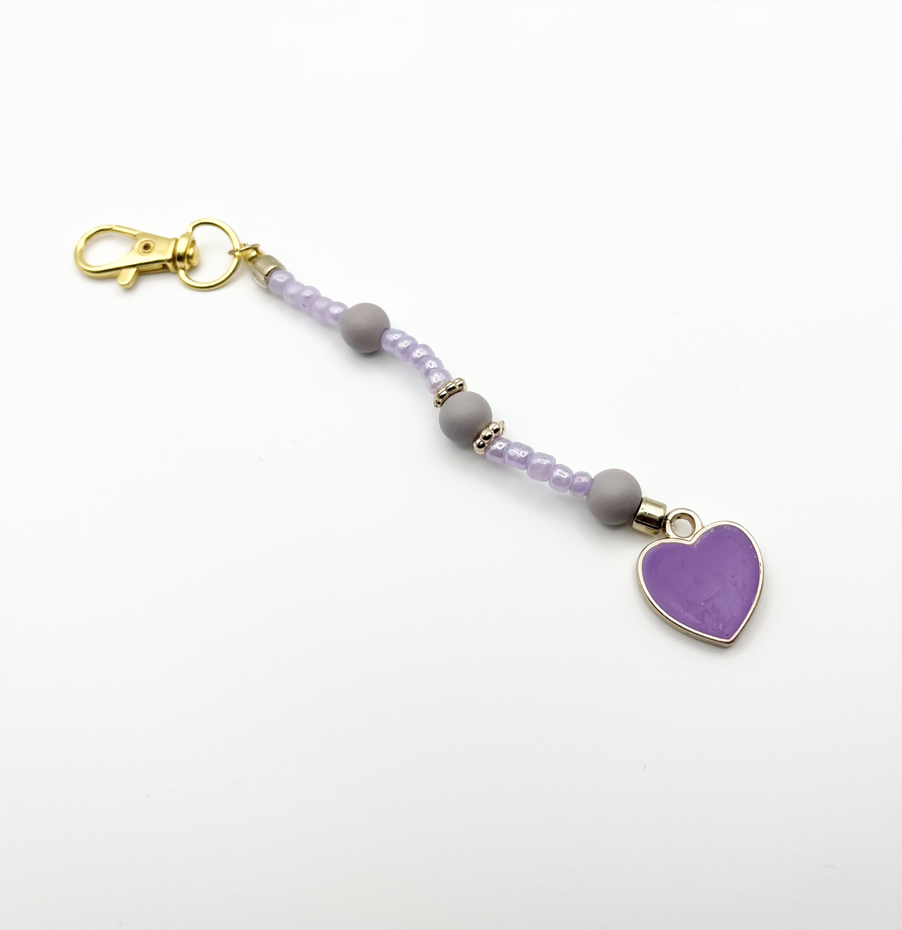 Soft Purple Heart Keychain Charm