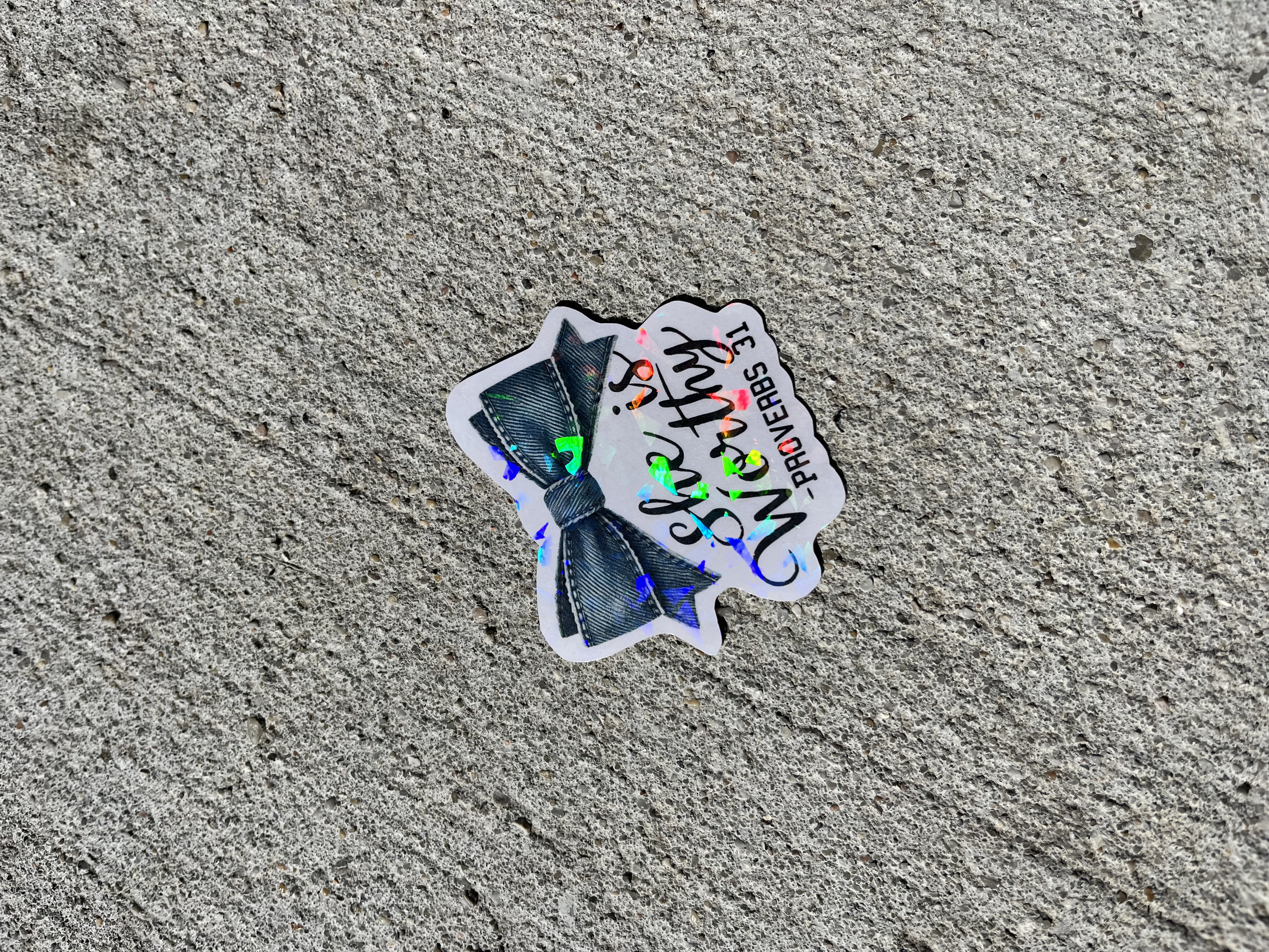 She Is Worthy Proverbs 31 Holographic Christian Sticker