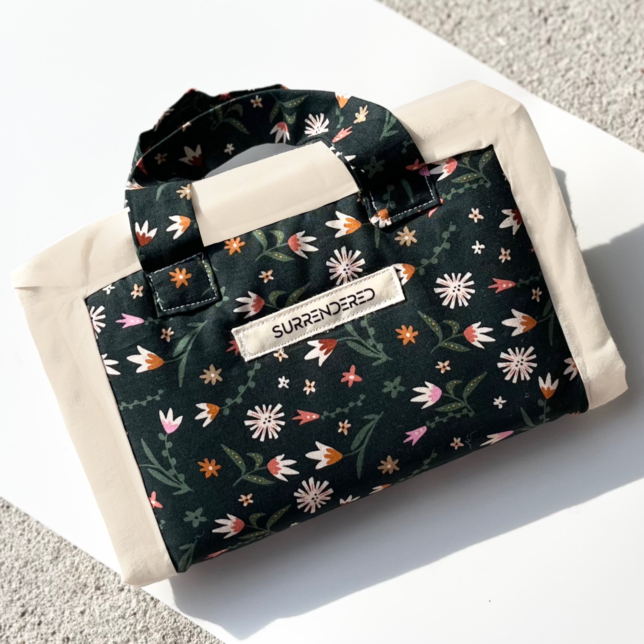 Green Floral Bible Carry Bag with Handles