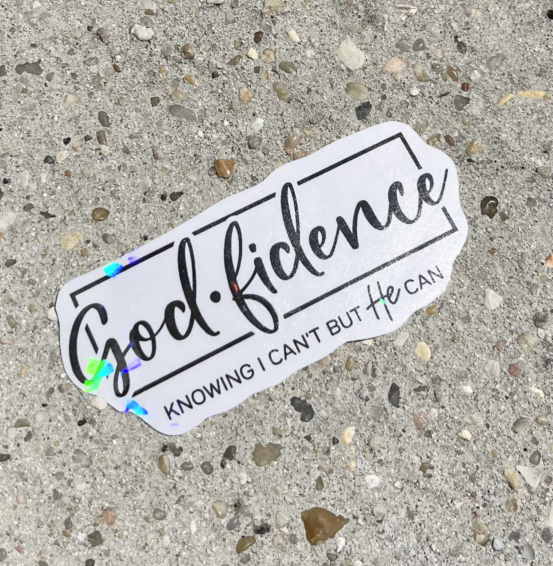 God-fidence Holographic Christian Sticker