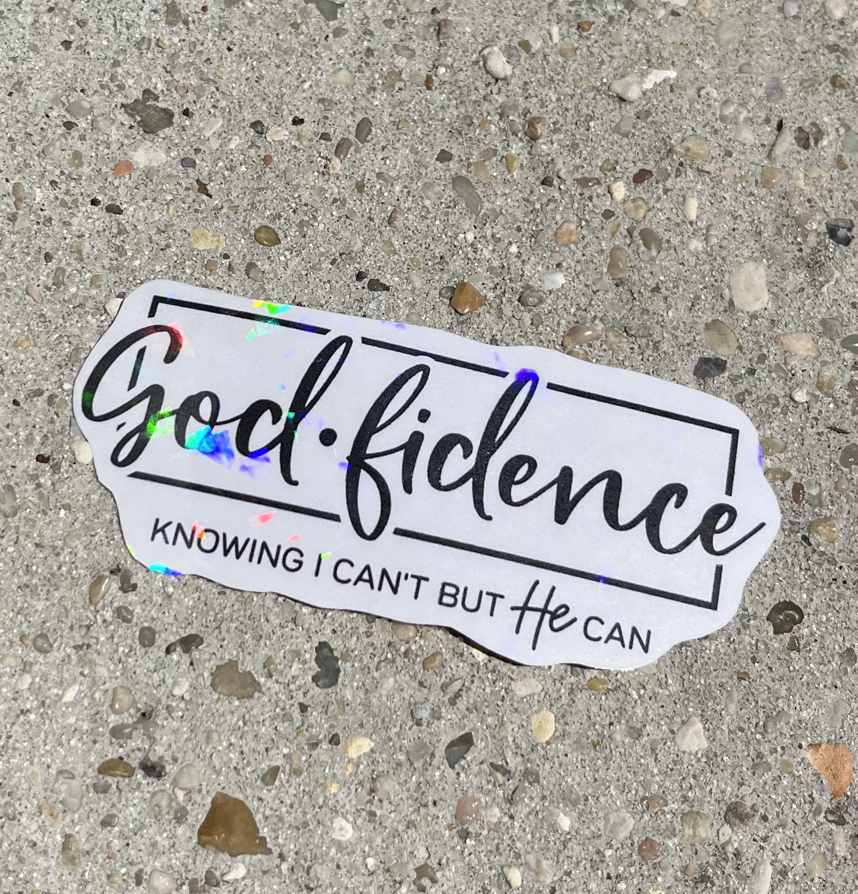 God-fidence Holographic Christian Sticker