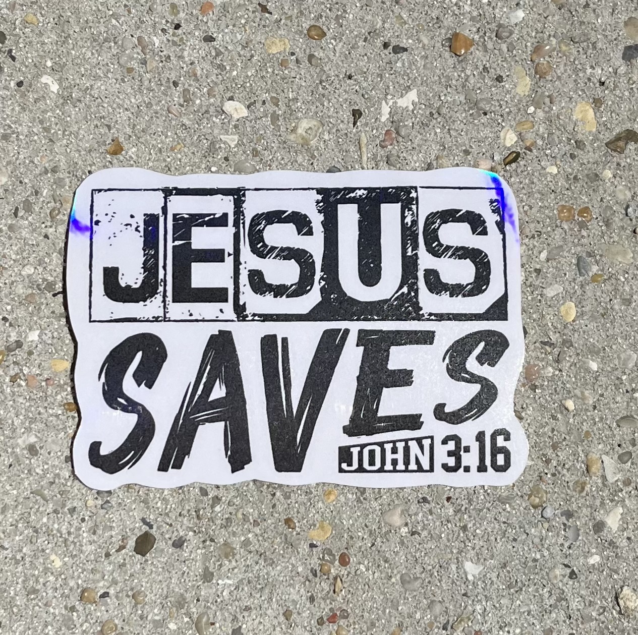 Jesus Saves Holographic Christian Sticker