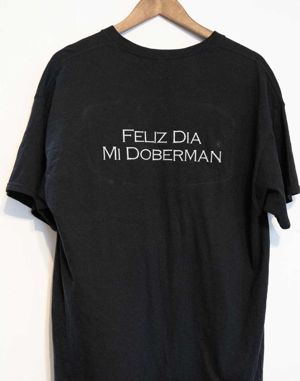 Black T-Shirt with Doberman Art