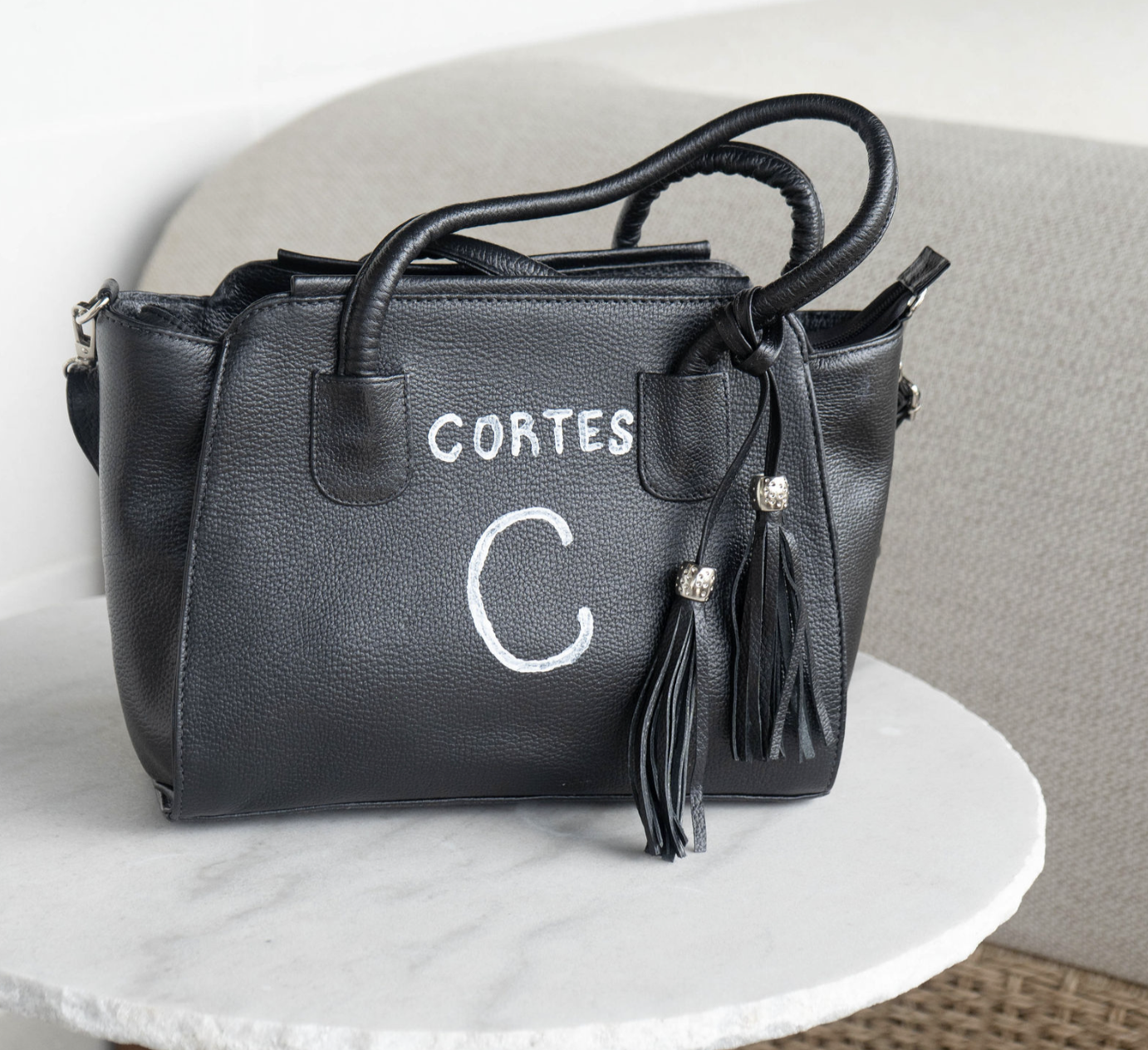 Black Leather Handbag