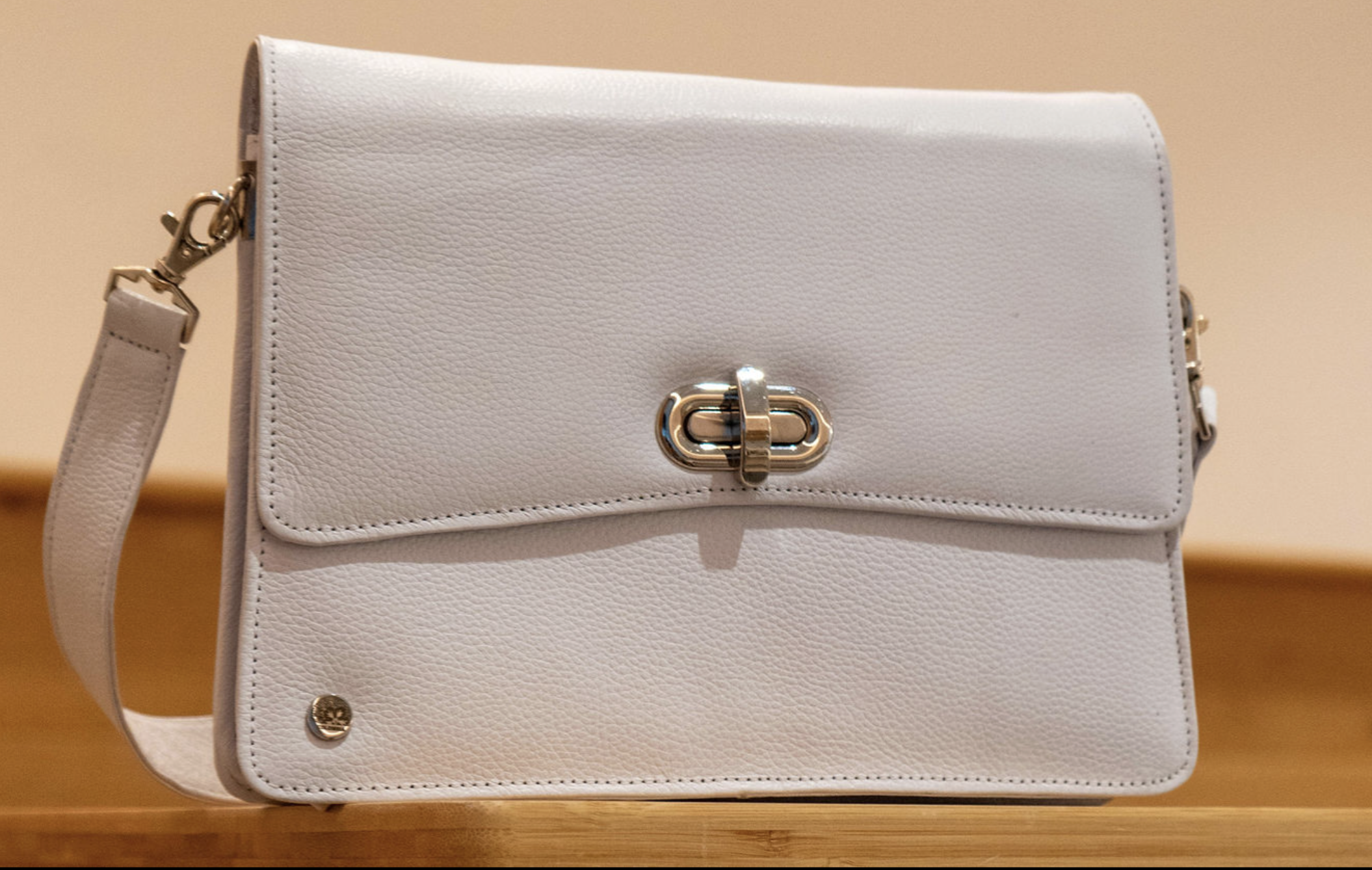 White Leather Clutch Bag