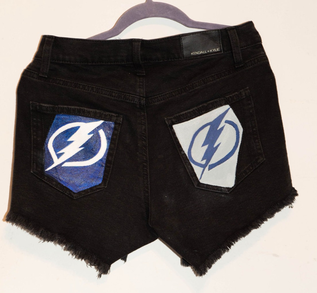 Custom Black Denim Shorts