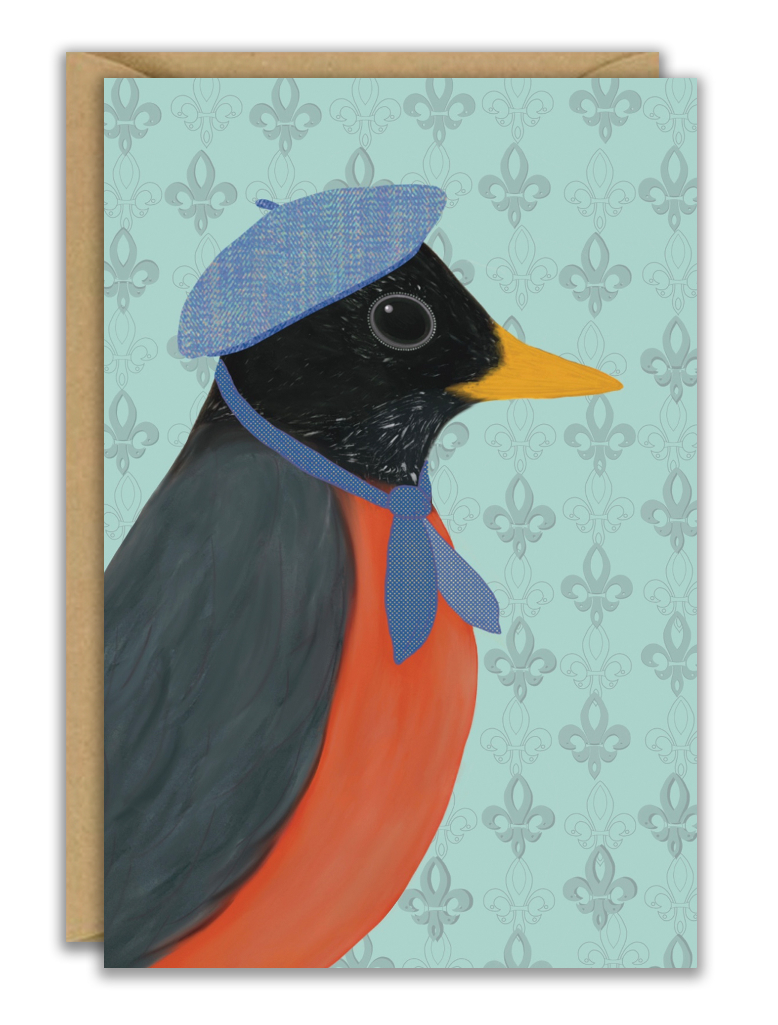 An American Robin in Paris Greeting Card
