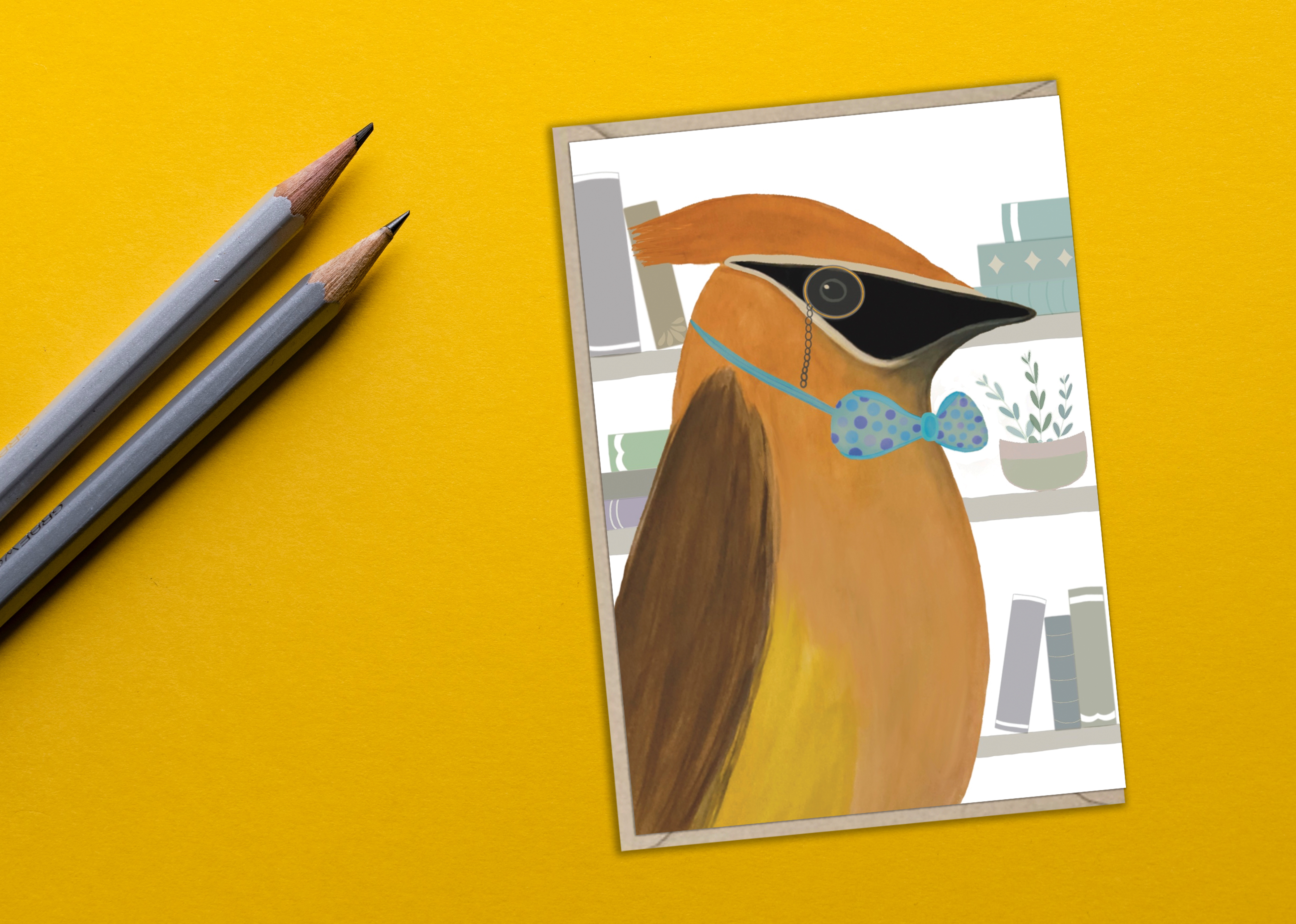 Witty Waxwing Greeting Card 