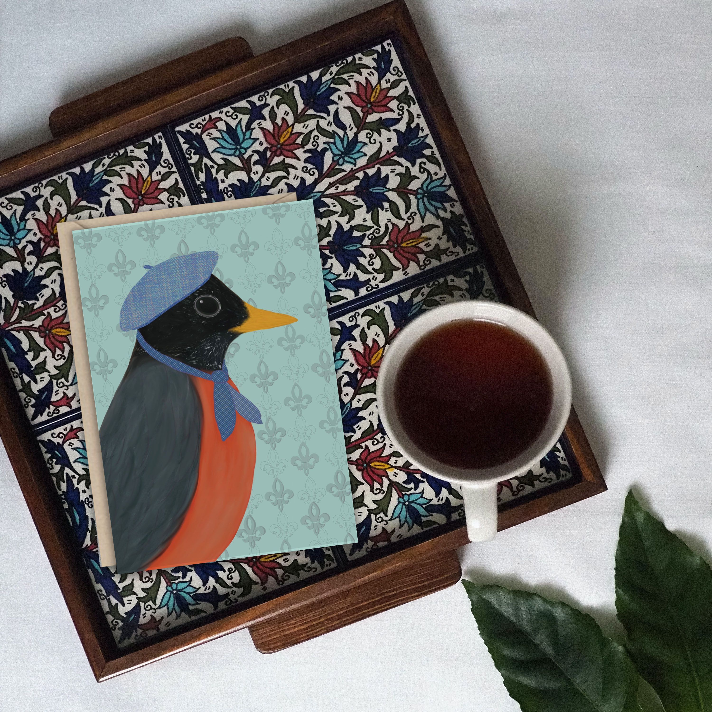 An American Robin in Paris Greeting Card