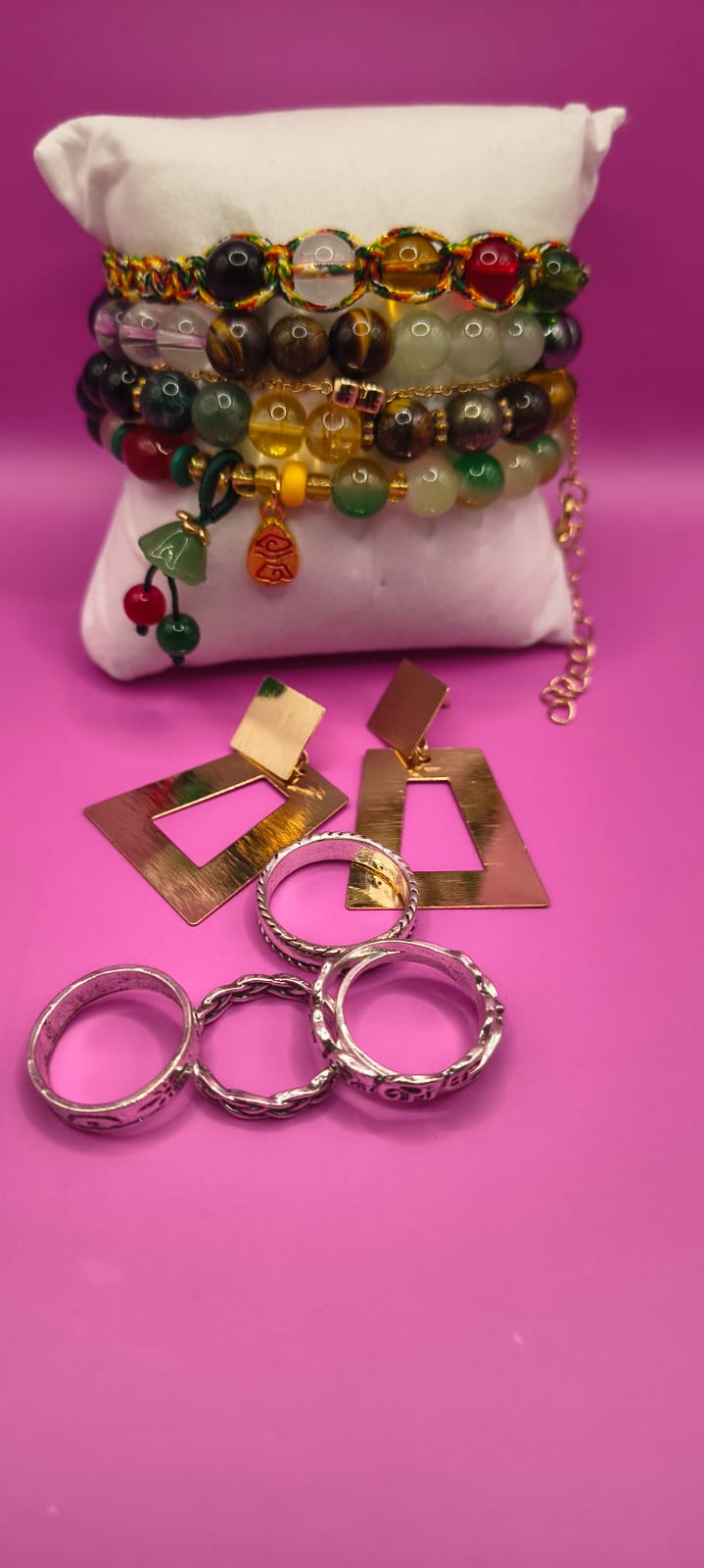 kit pulseras de piedra