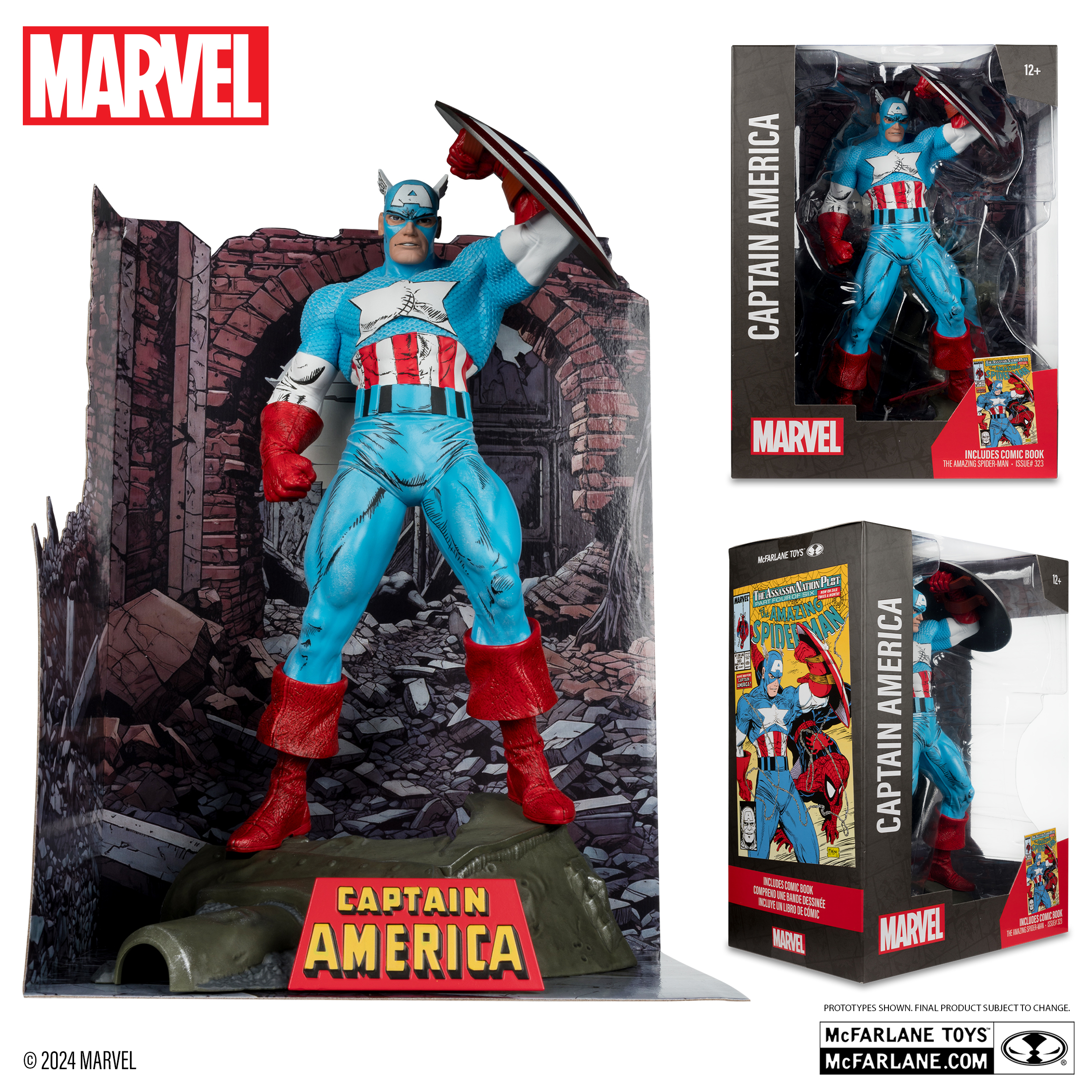 McFarlane Toys - Marvel Collection PVC Statue 1:6 Captain America (The Amazing Spider-Man #323)