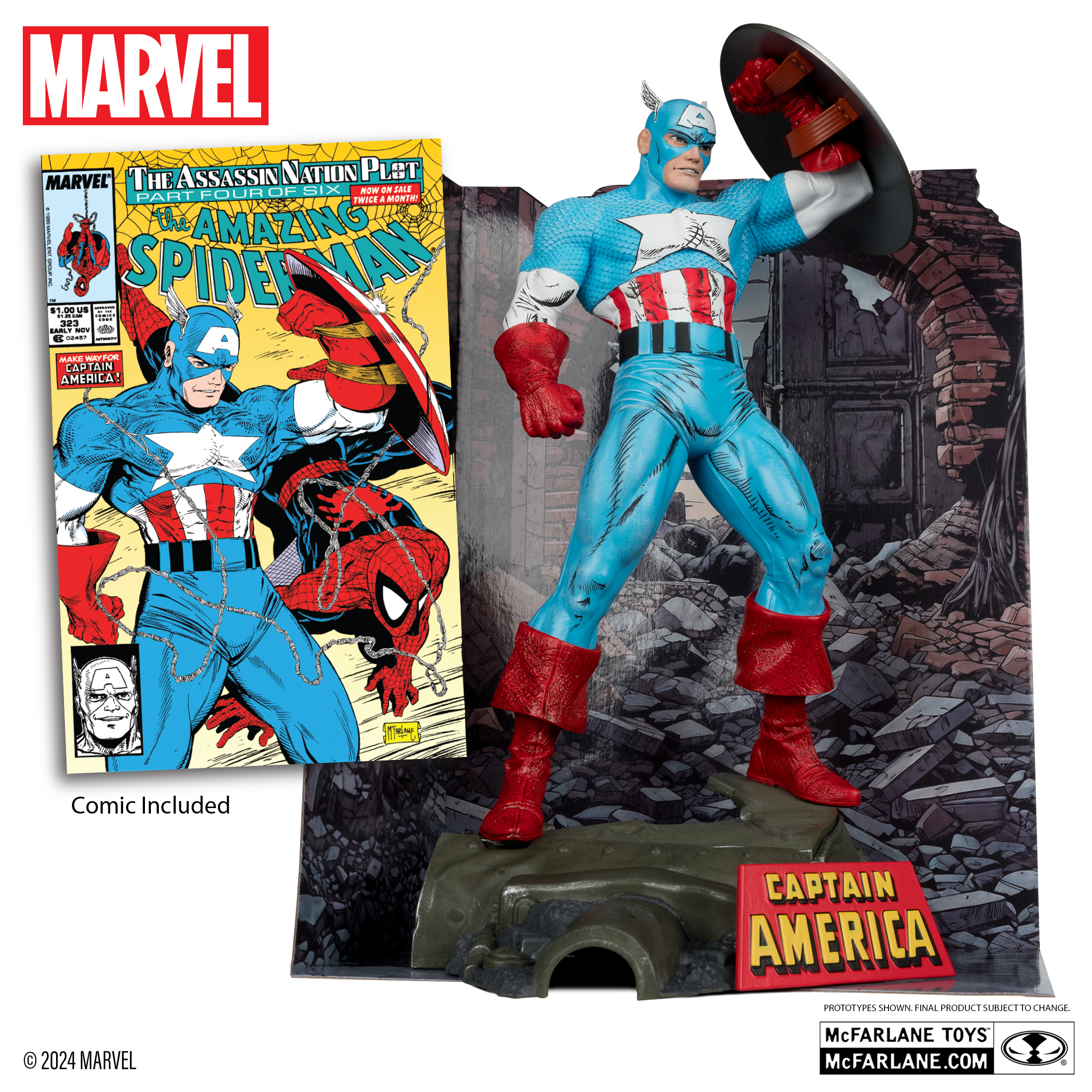 McFarlane Toys - Marvel Collection PVC Statue 1:6 Captain America (The Amazing Spider-Man #323)