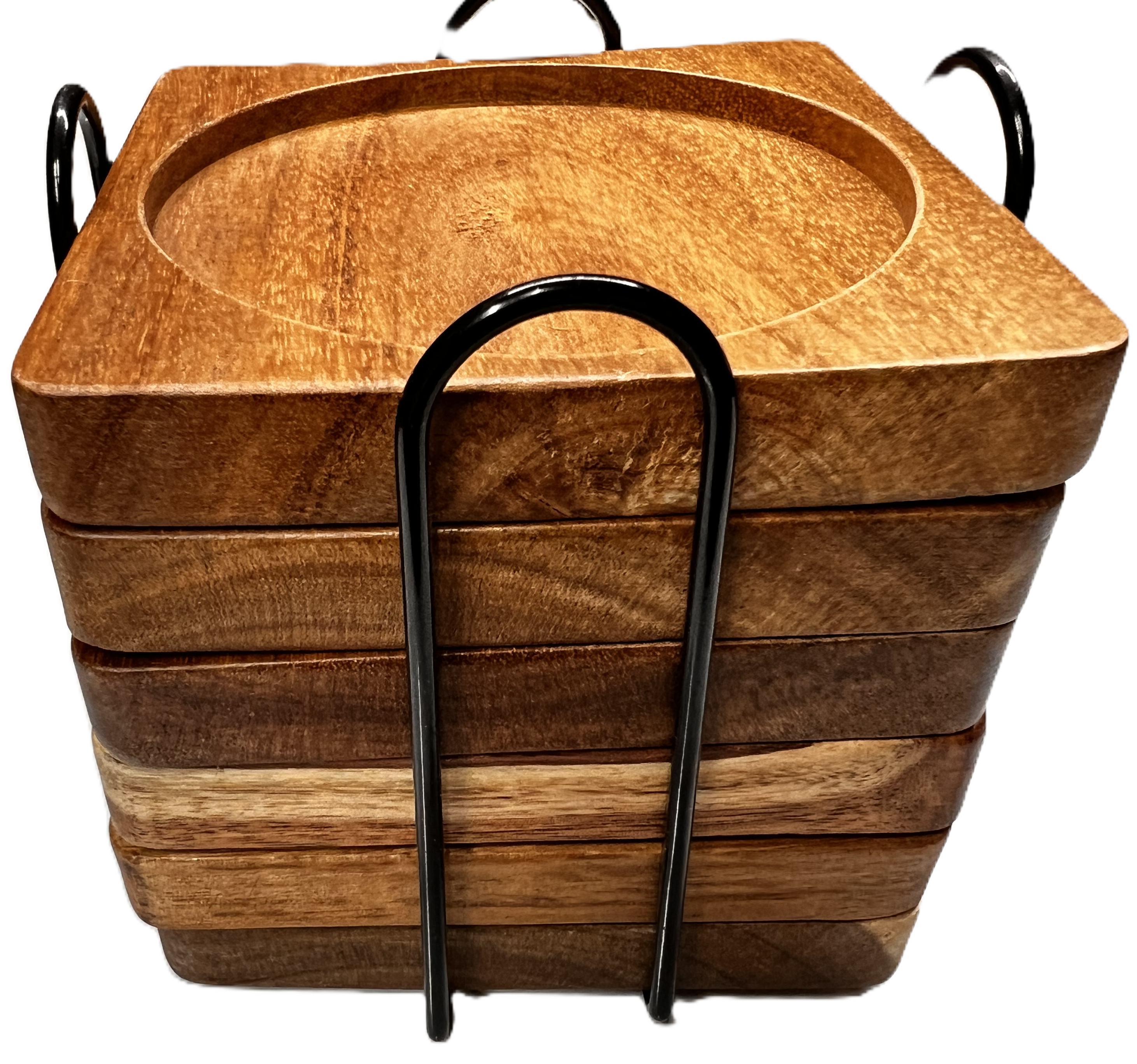 Acacia Wood Coasters 6 Piece Set 