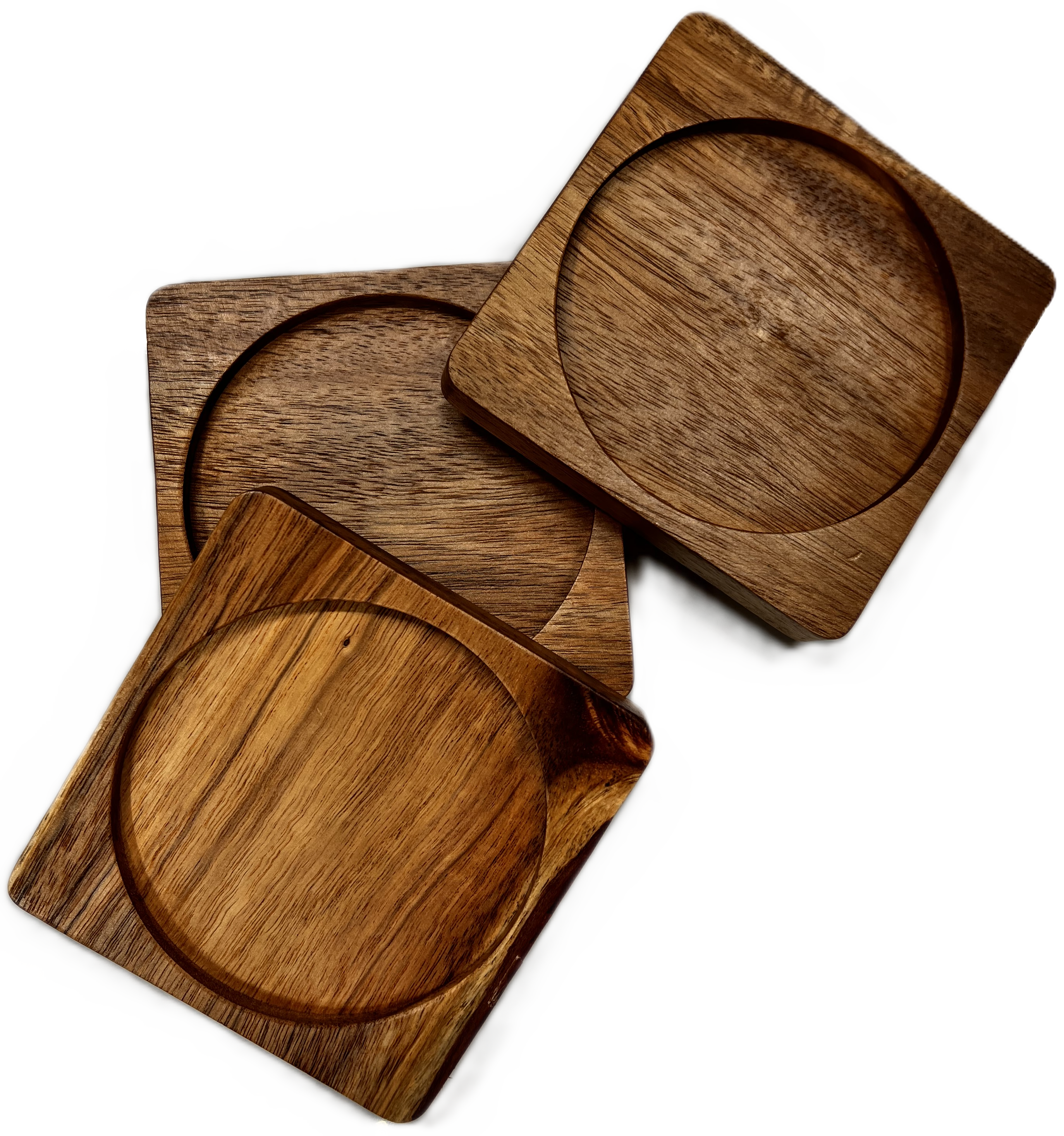 Acacia Wood Coasters 6 Piece Set 