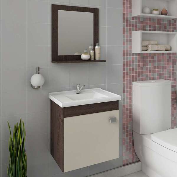 KIT MGM MOVEIS IRIS 44CM CAFE/OFF WHITE