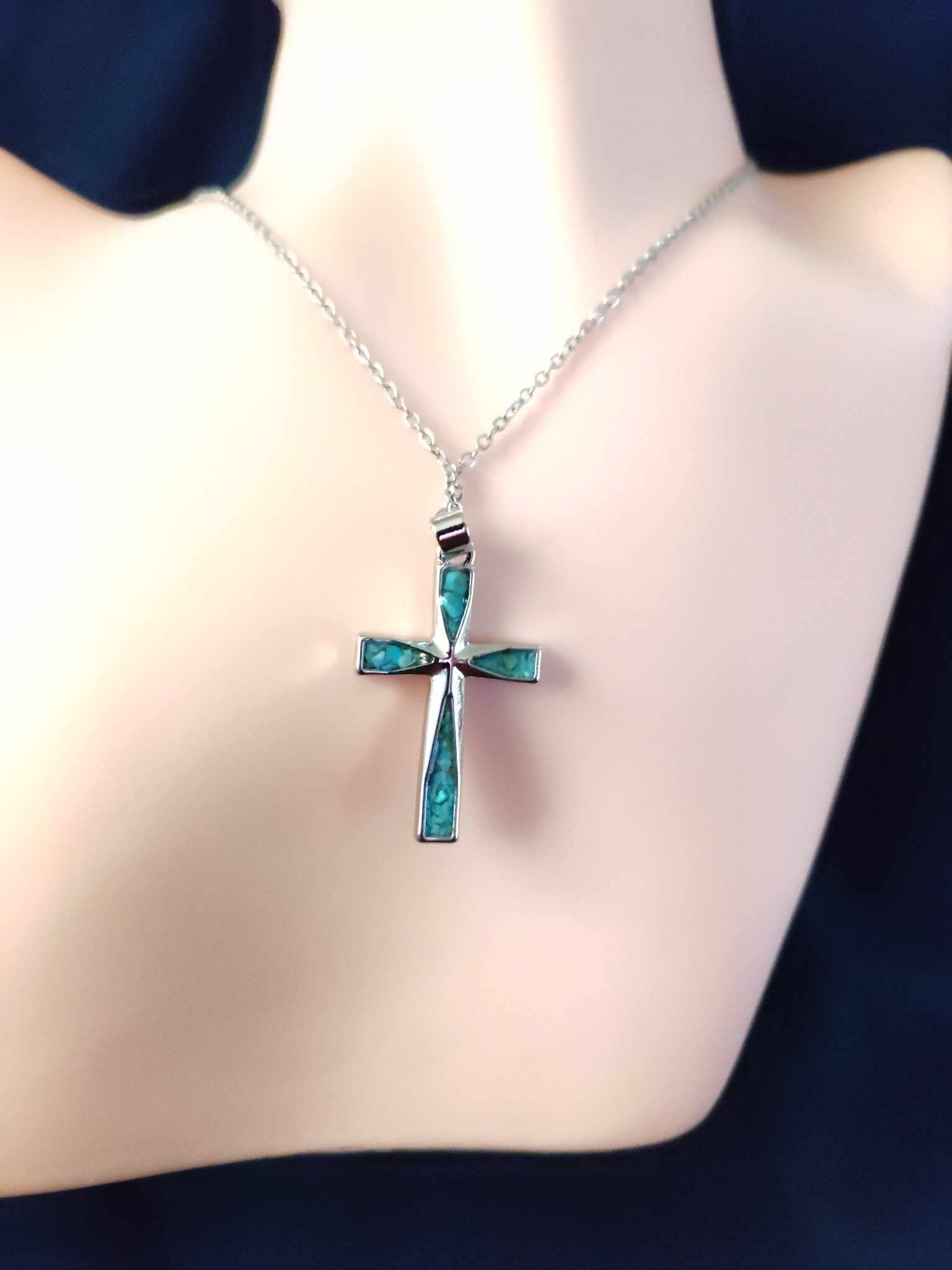Turquoise Cross Necklace