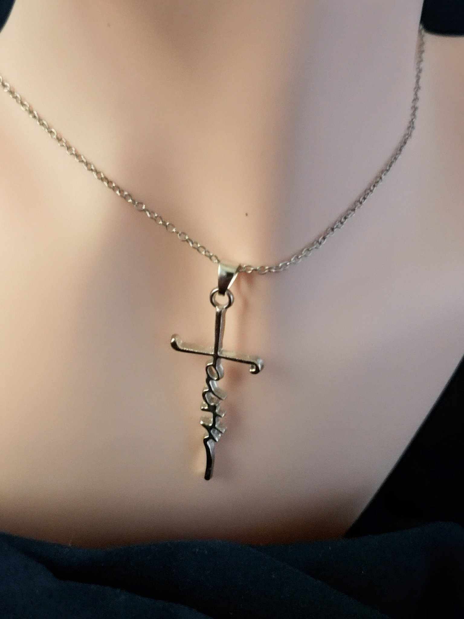 Silver Faith Cross Necklace