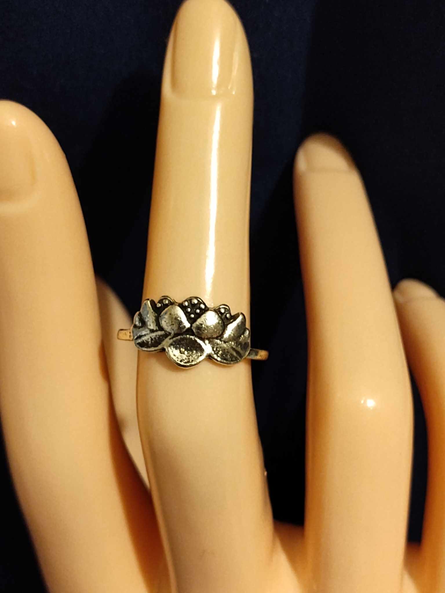 Silver Lotus Flower Ring