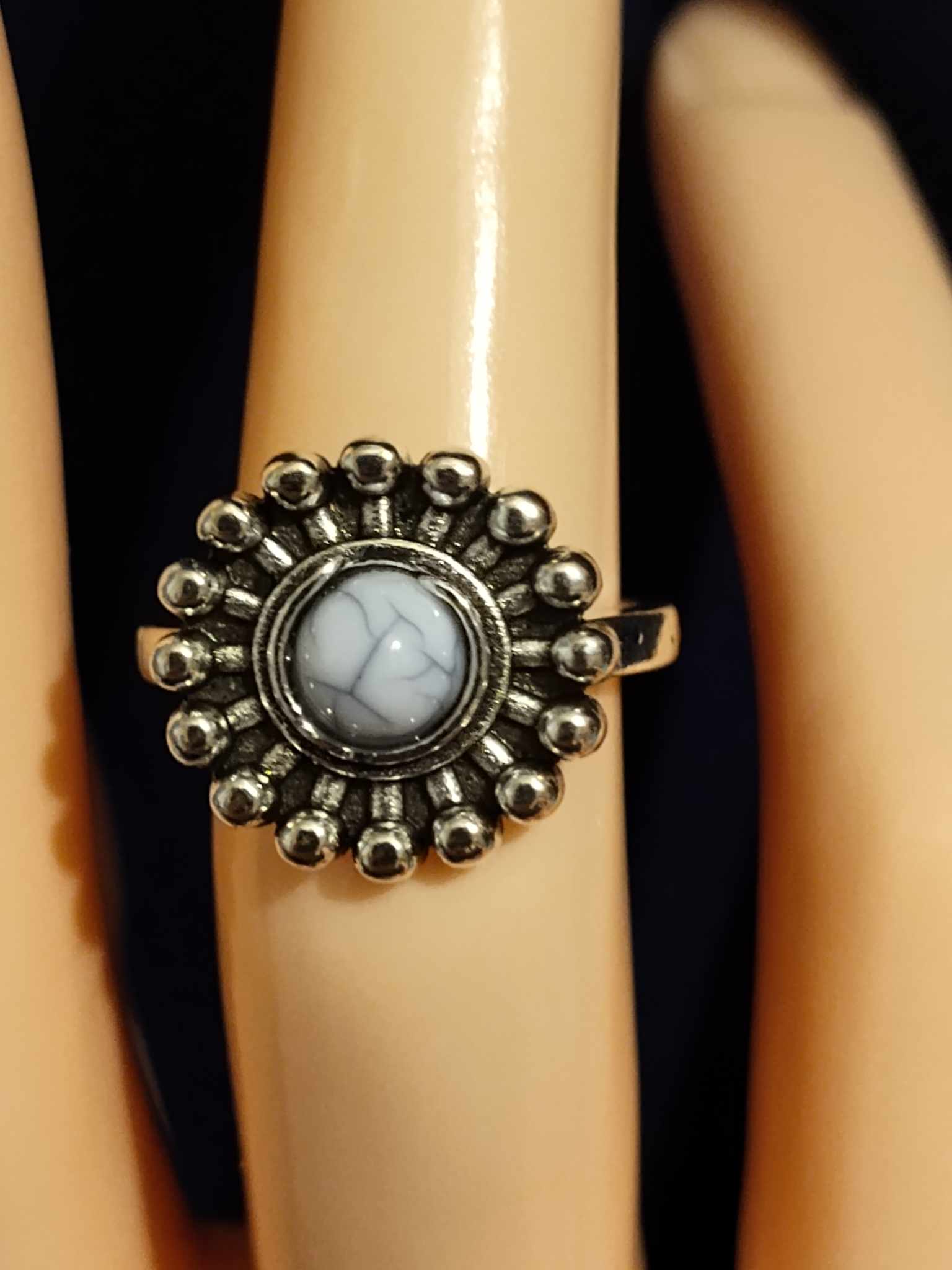 Unique White Stone Ring