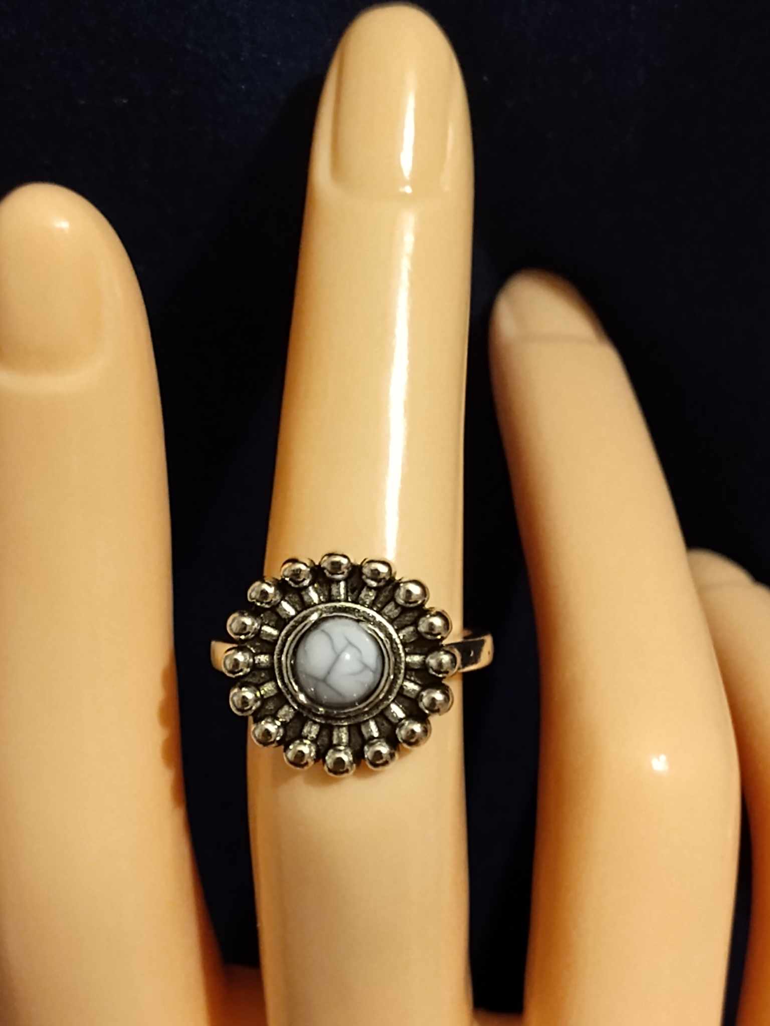 Unique White Stone Ring