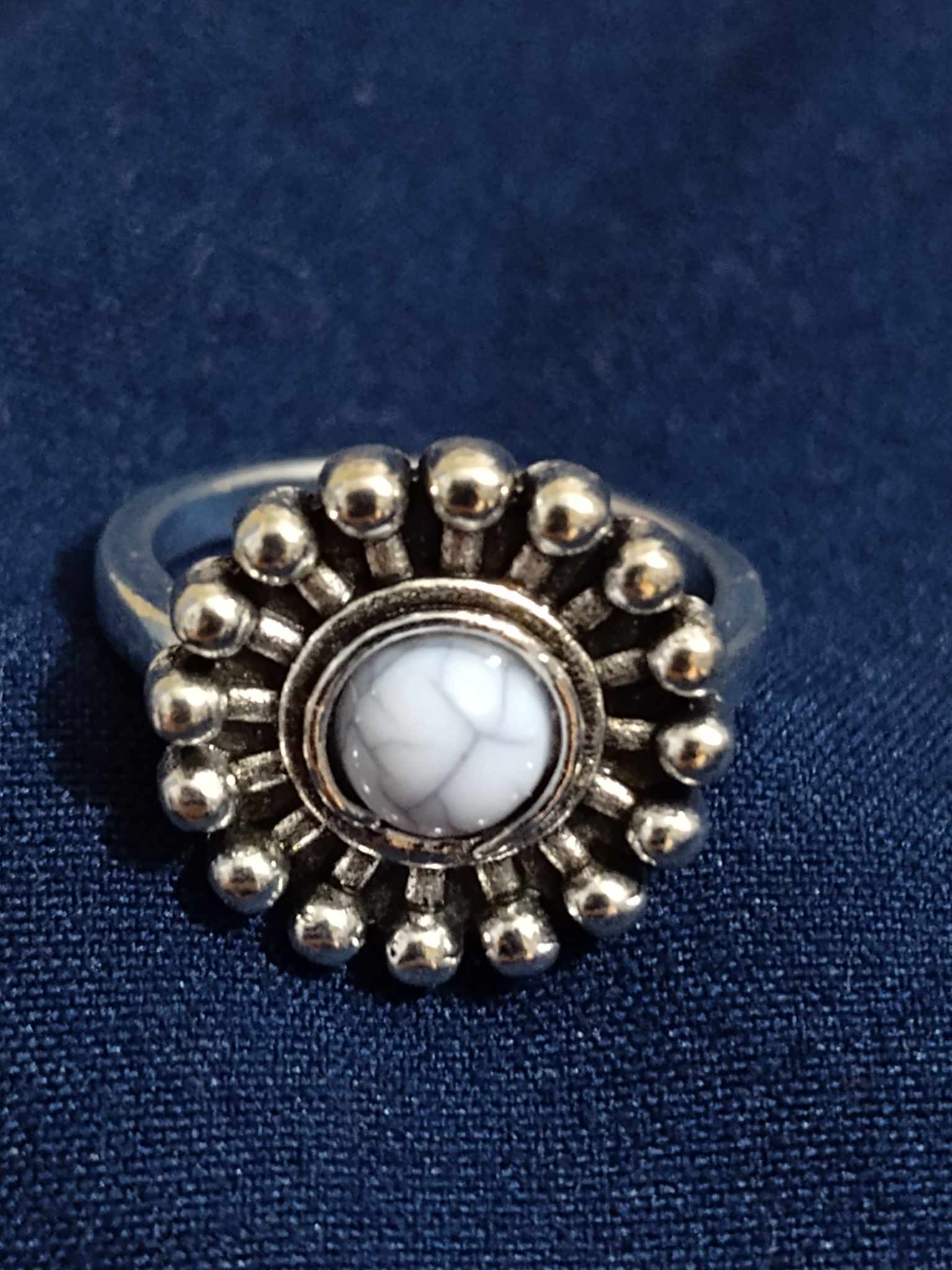 Unique White Stone Ring