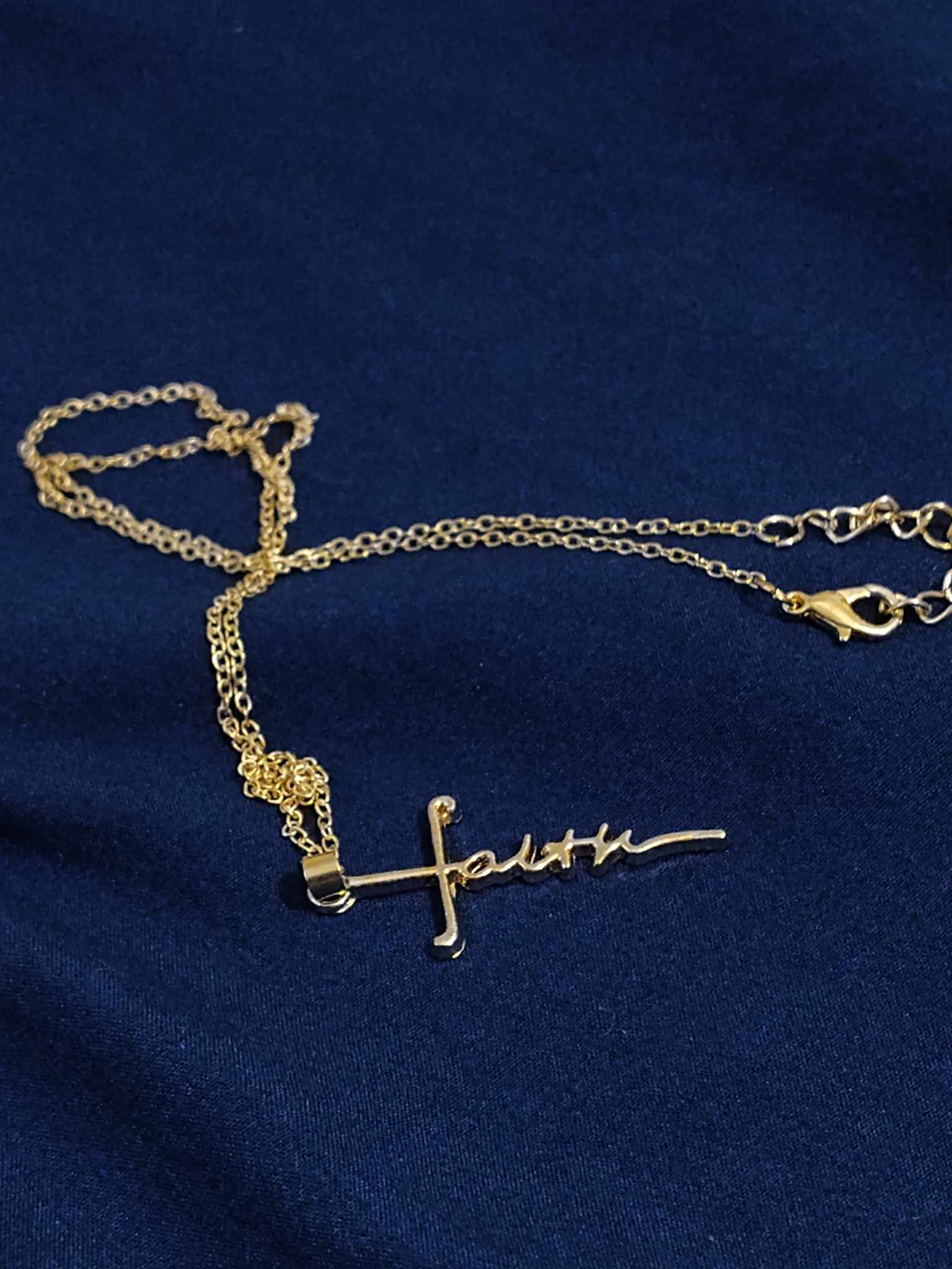 Silver Faith Cross Necklace