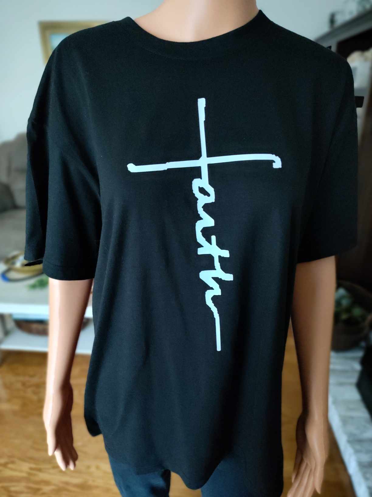 "Faith" black with white words T-Shirt