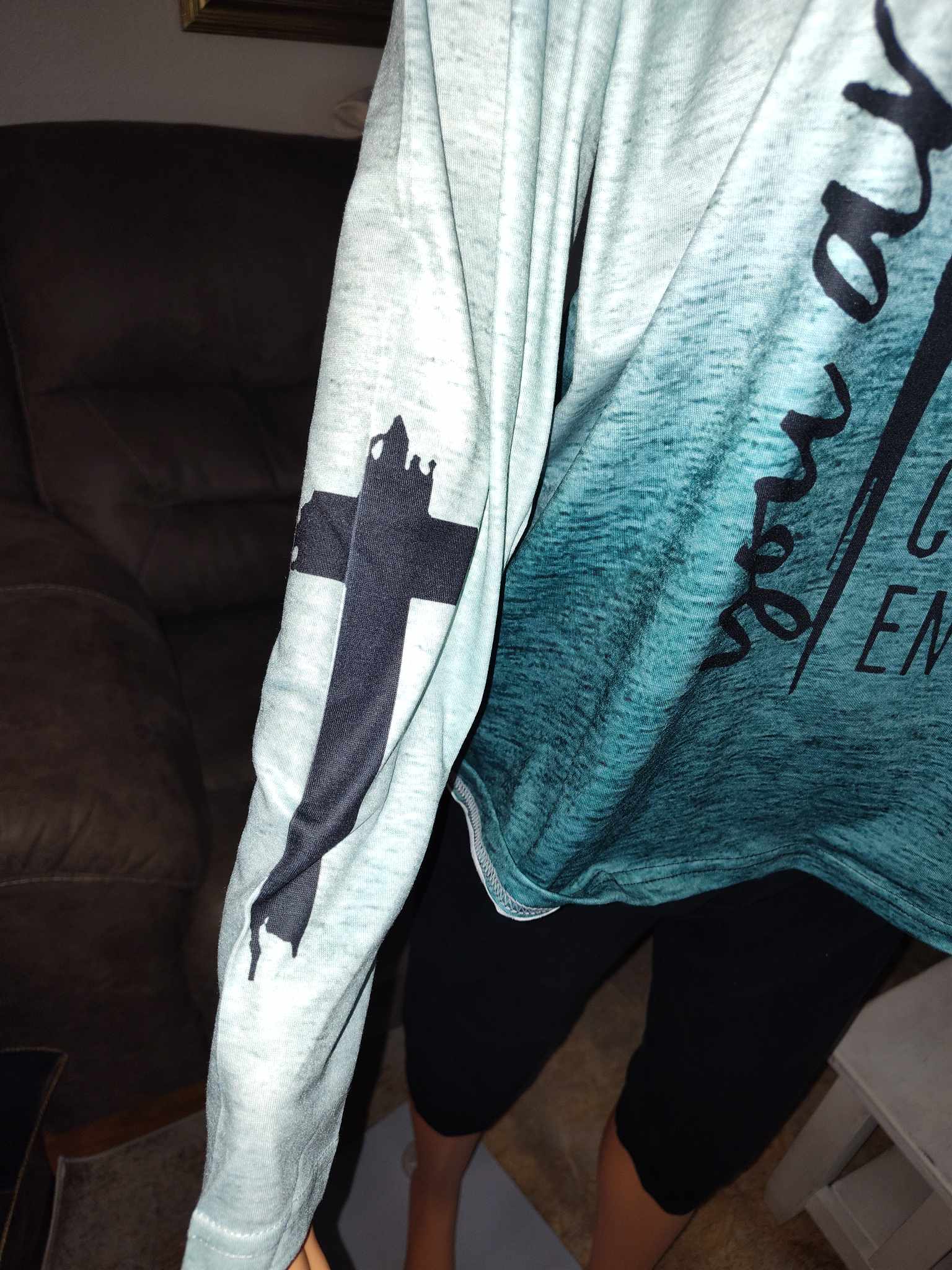 "You Are" Green 2 tone Ispirational Long Sleeve Shirt