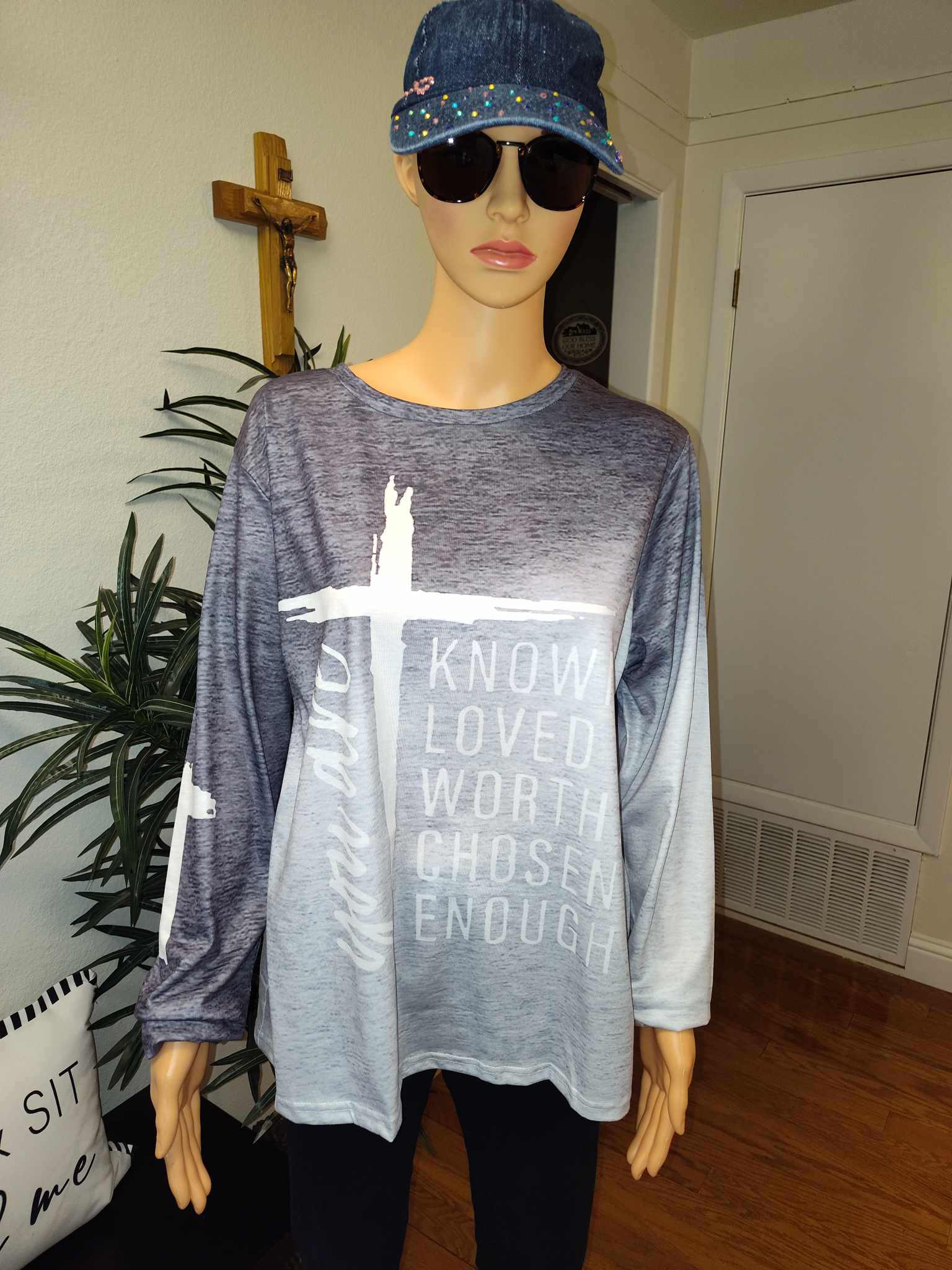 "You Are" Gray Inspirational Long Sleeve Shirt