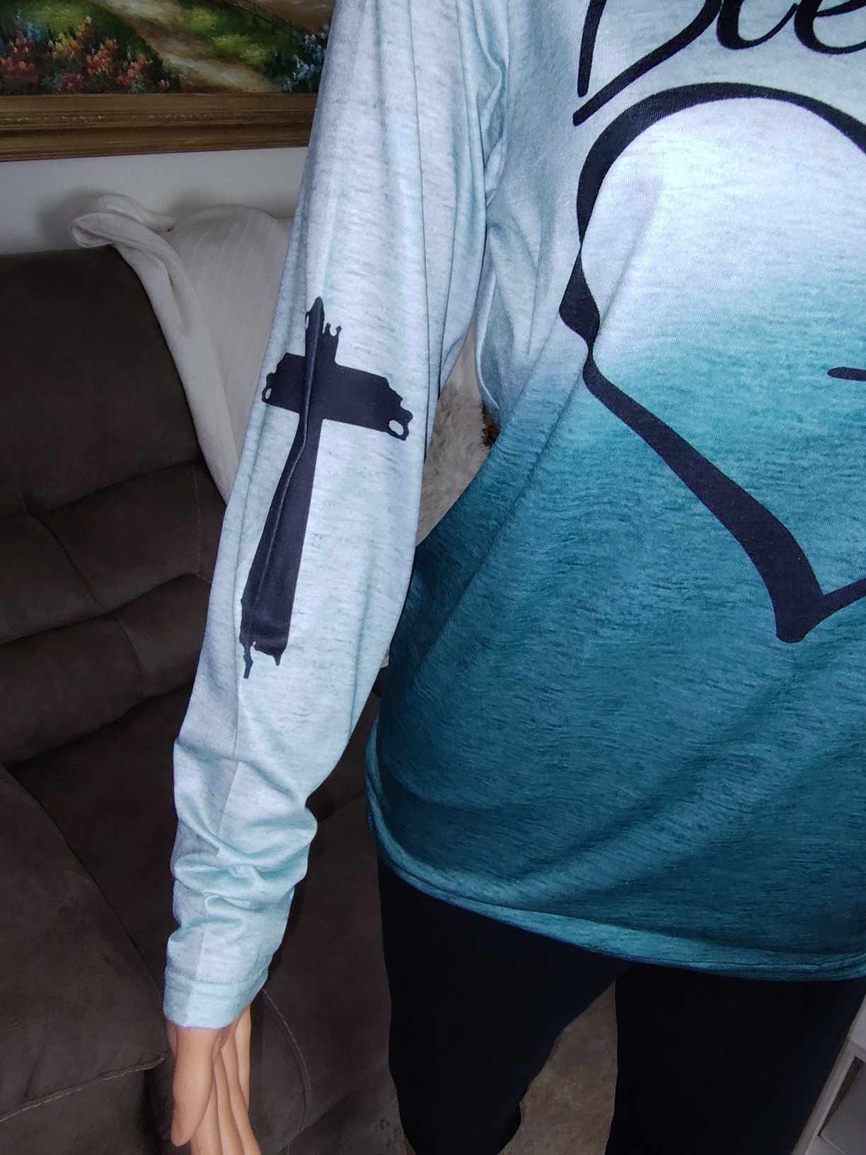 Blessed blue 2 tone Graphic Long Sleeve Shirt