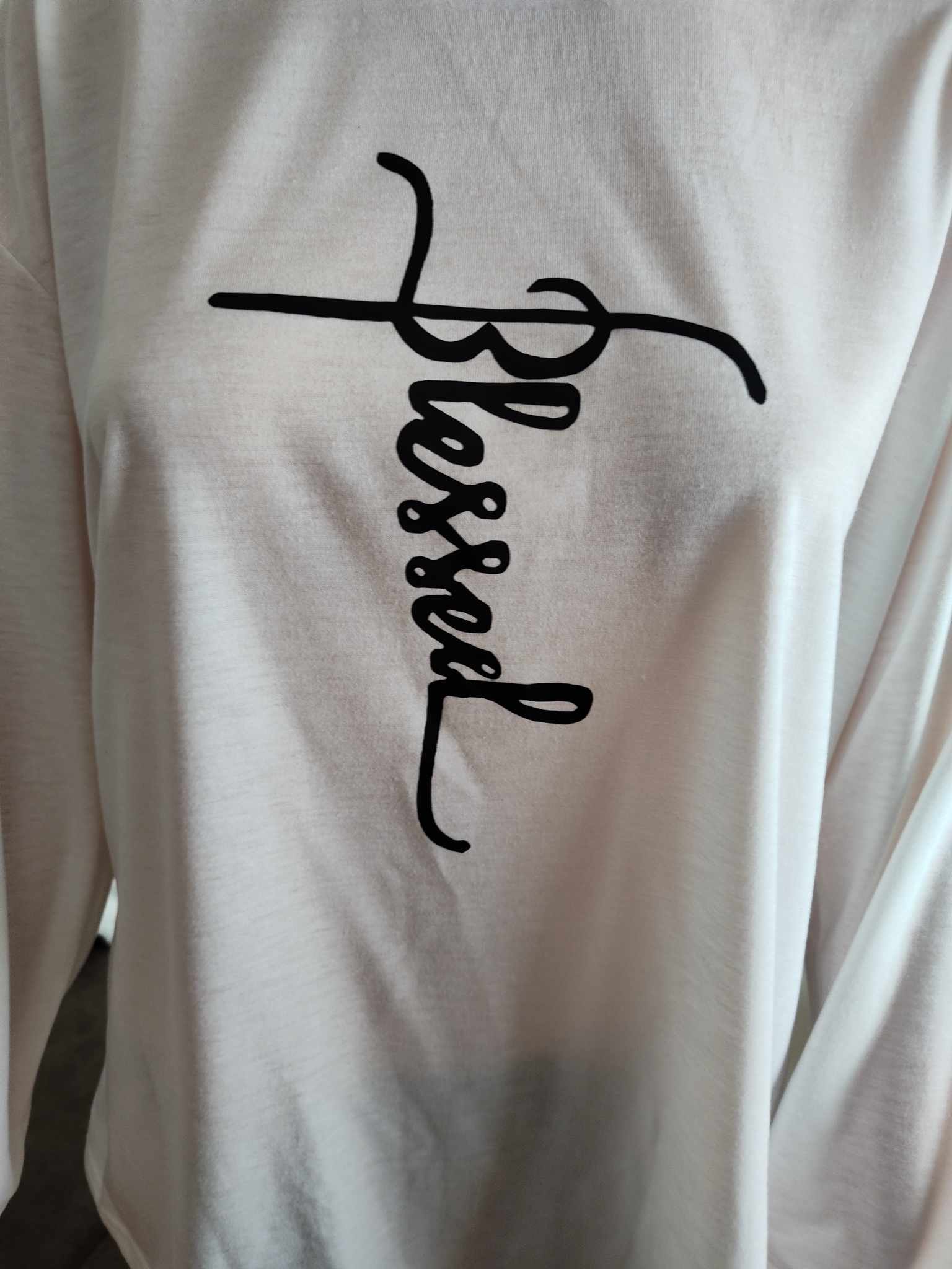 "Blessed" White with black words Shirt